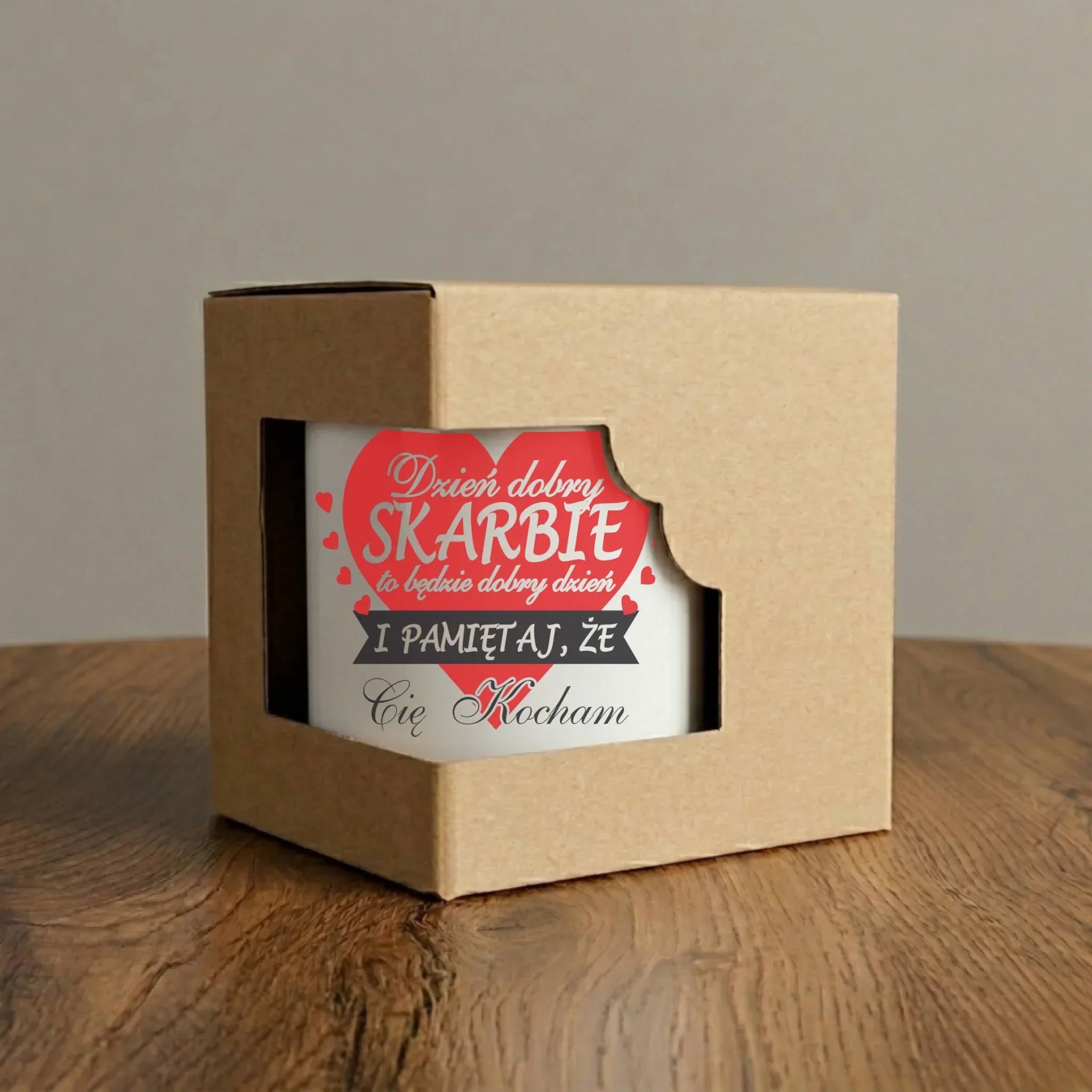 Kubek elegant dla par - Dzień dobry Skarbie - personalizowany W02 - StoryCups.pl