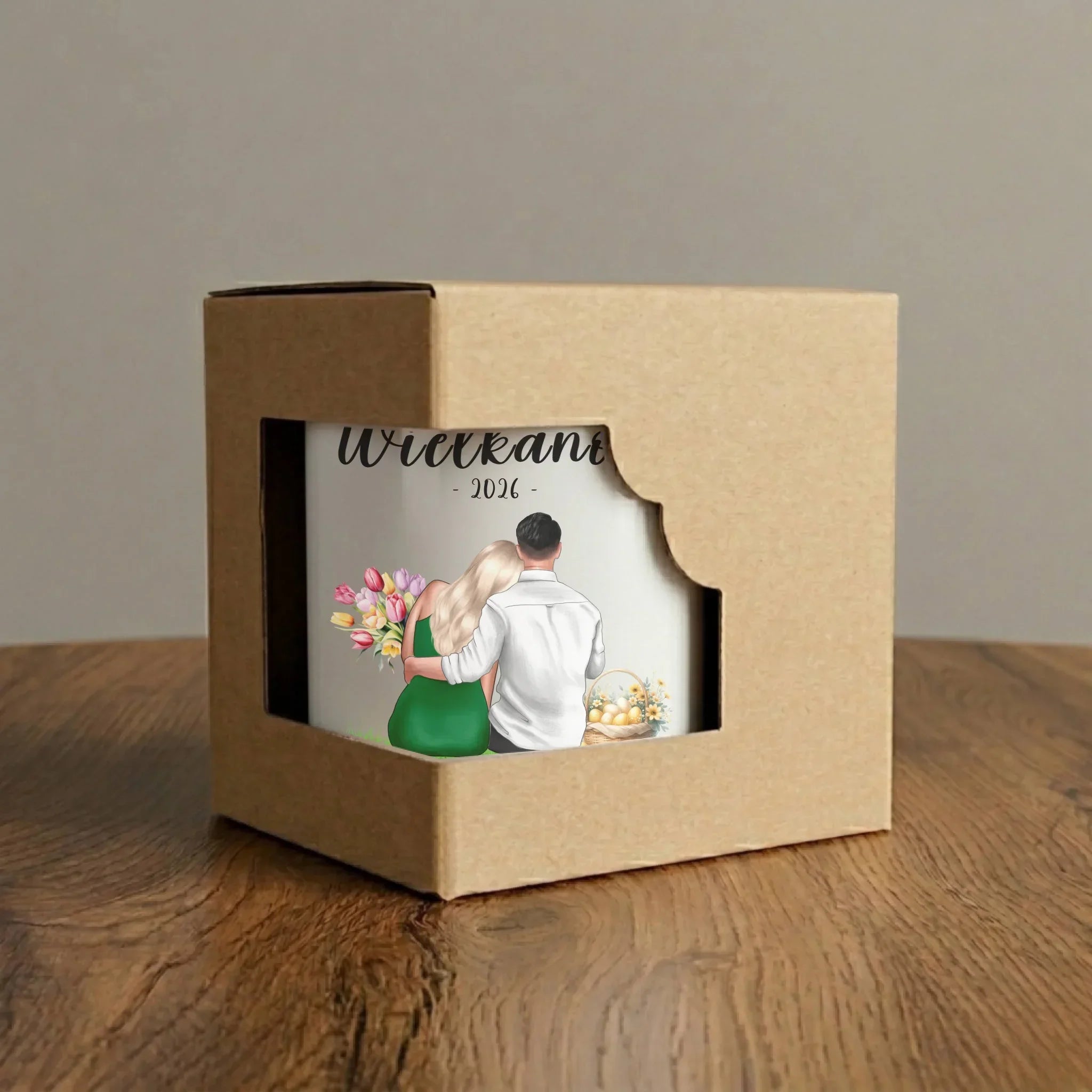 Kubek elegant na Wielkanoc dla par - personalizowany WN36 - StoryCups.pl