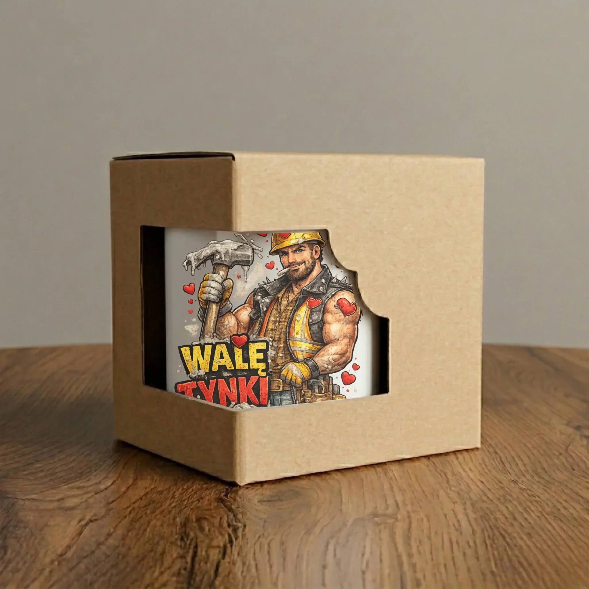 Kubek elegant na Walentynki - Budowlaniec Walę tynki W64 - StoryCups.pl