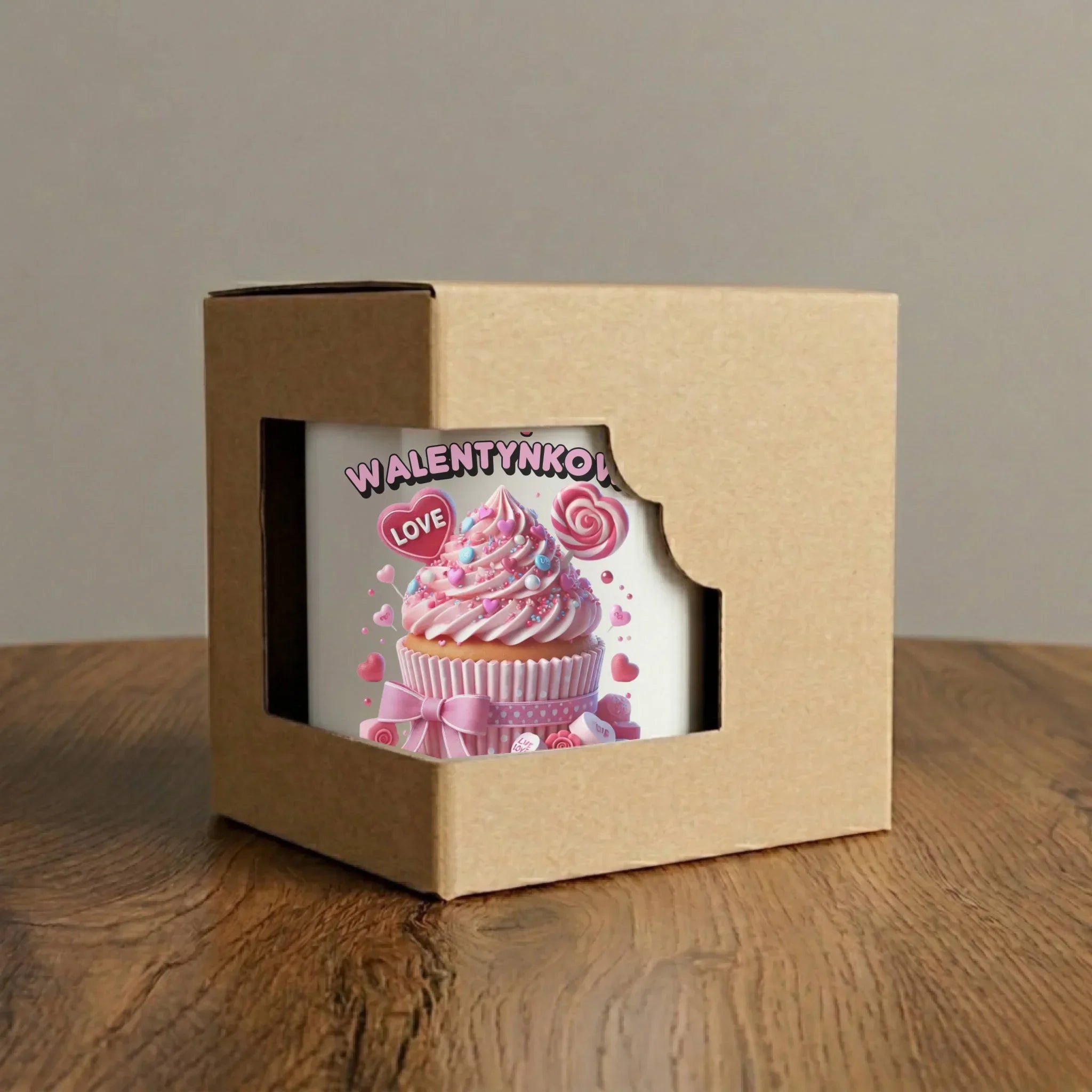 Kubek elegant na Walentynki - Walentynkowa Babeczka - personalizowany W21 - StoryCups.pl