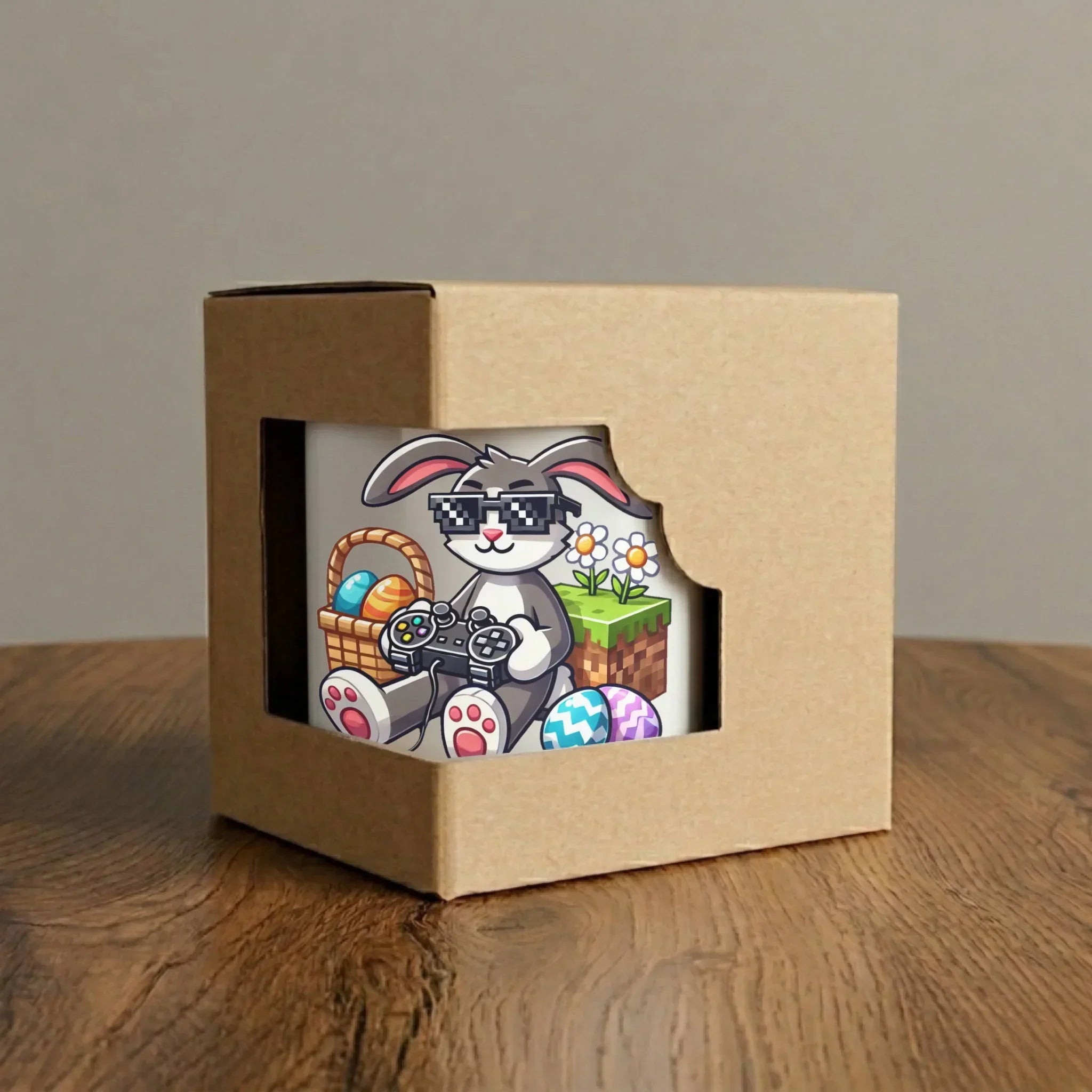 Kubek elegant Wielkanocny - Zajączek w stylu Minecraft Gamer WN22 - StoryCups.pl