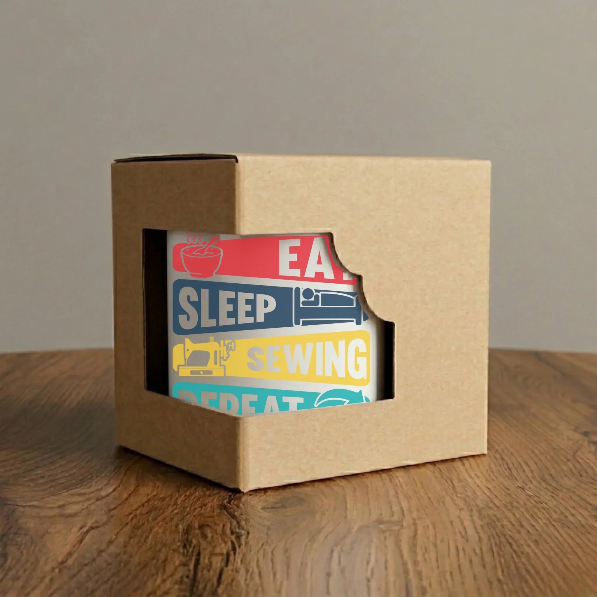 Kubek elegant szyciowy dla krawcowej - Eat sleep sewing repeat HS21 - StoryCups.pl