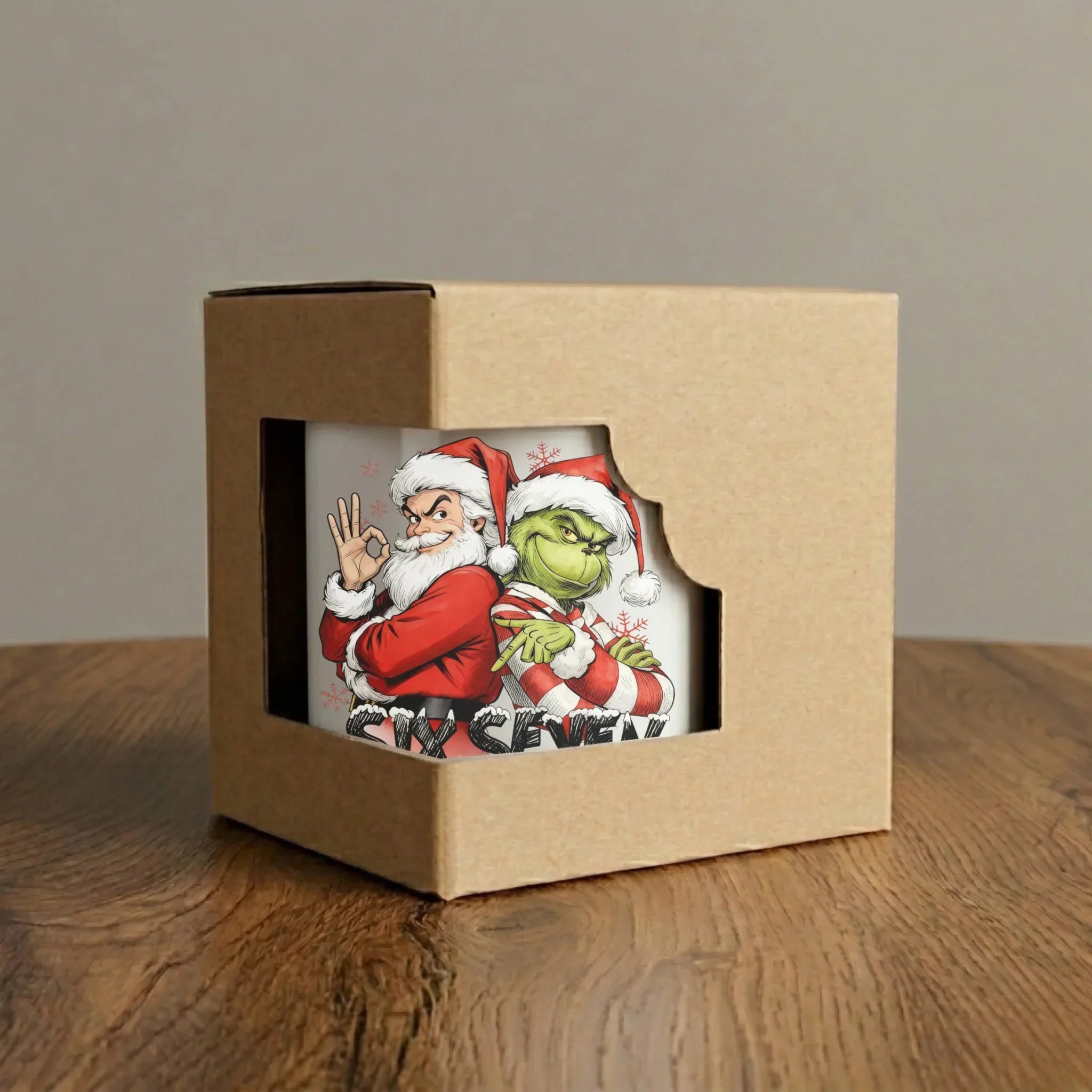 Kubek elegant świąteczny - Mikołaj i Grinch six seven 67 BN148 - StoryCups.pl