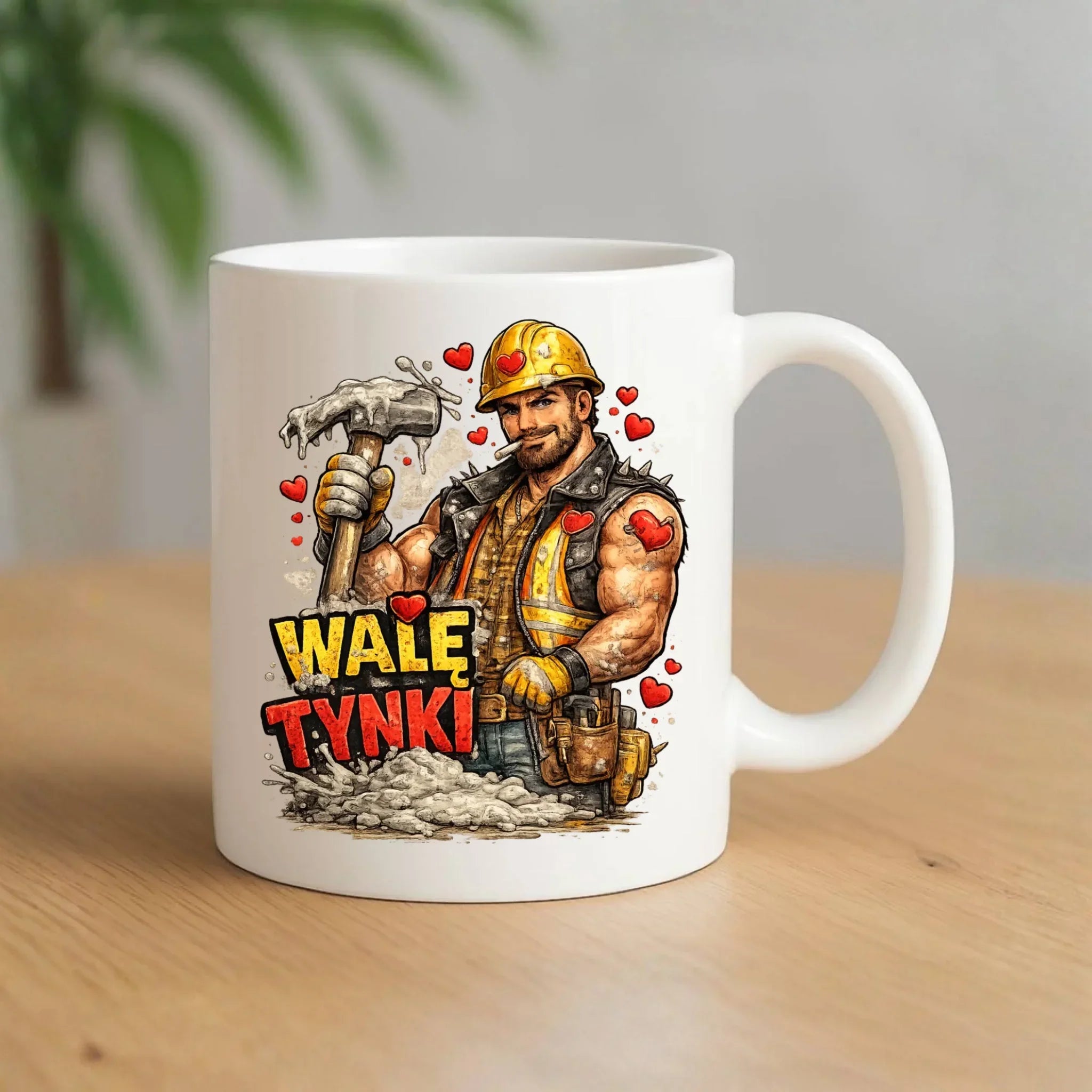 Kubek na Walentynki - Budowlaniec Walę tynki W64 - StoryCups.pl