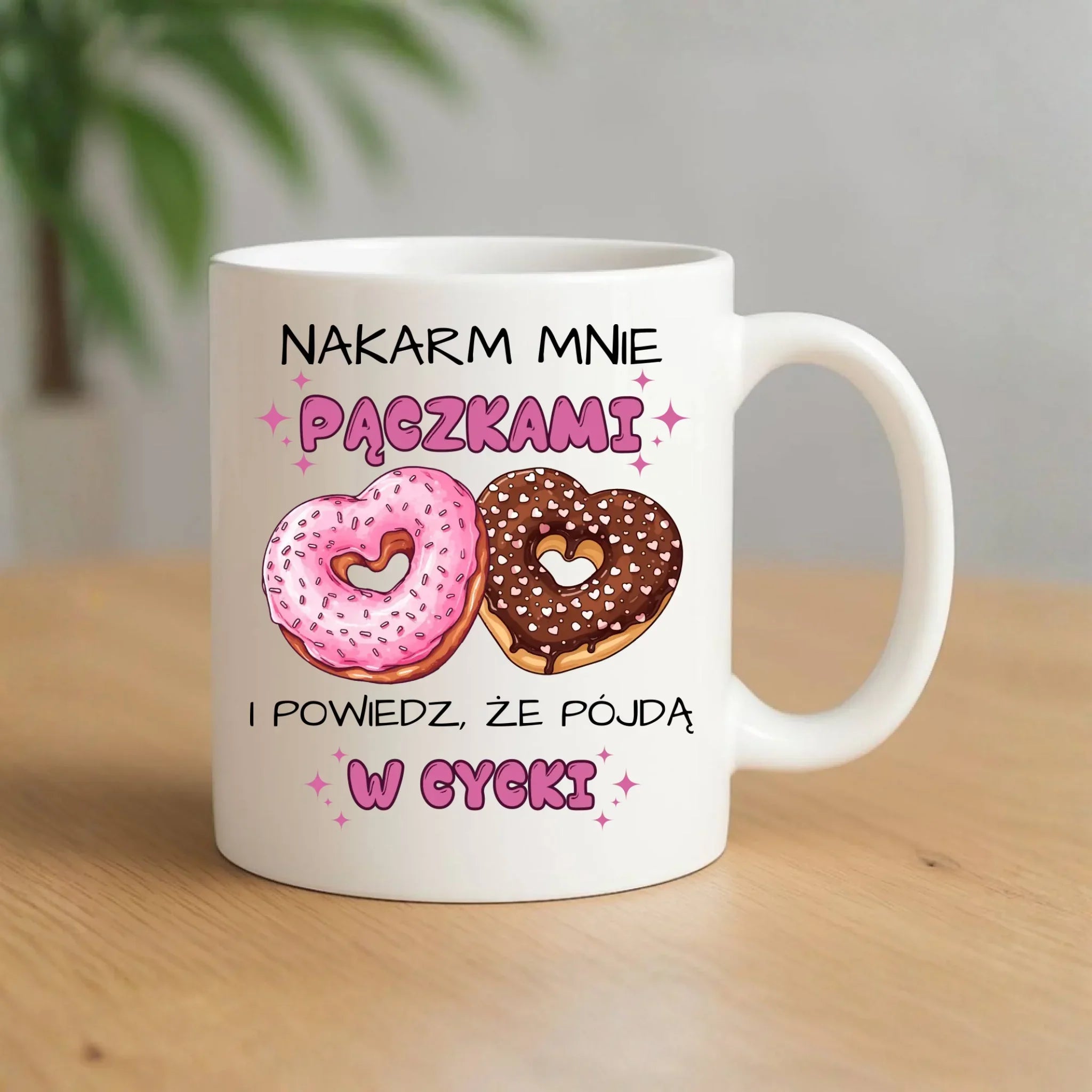Kubek dla dziewczyny - Nakarm mnie pączkami W59 - StoryCups.pl
