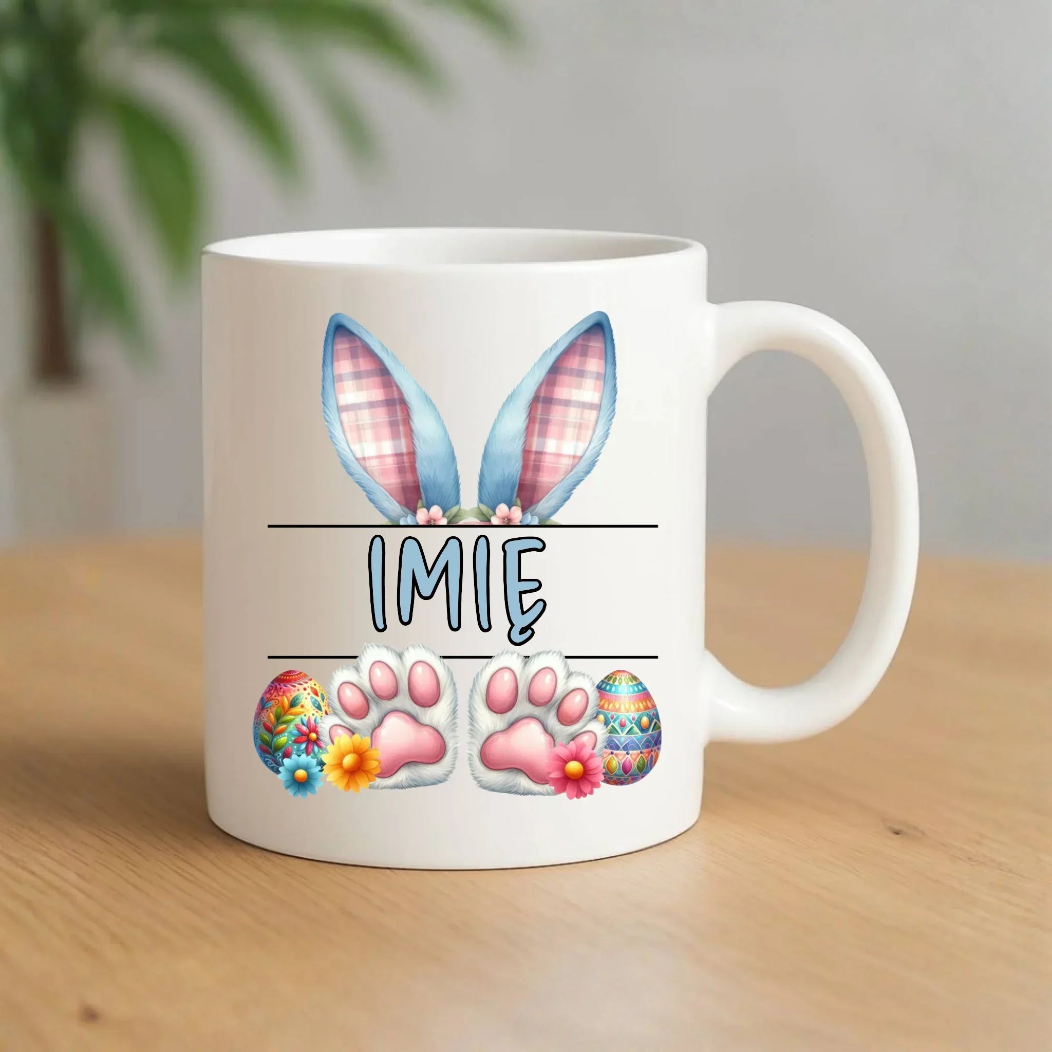 Kubek wielkanocny dla chłopca - Zajączek - personalizowany WN11 - StoryCups.pl