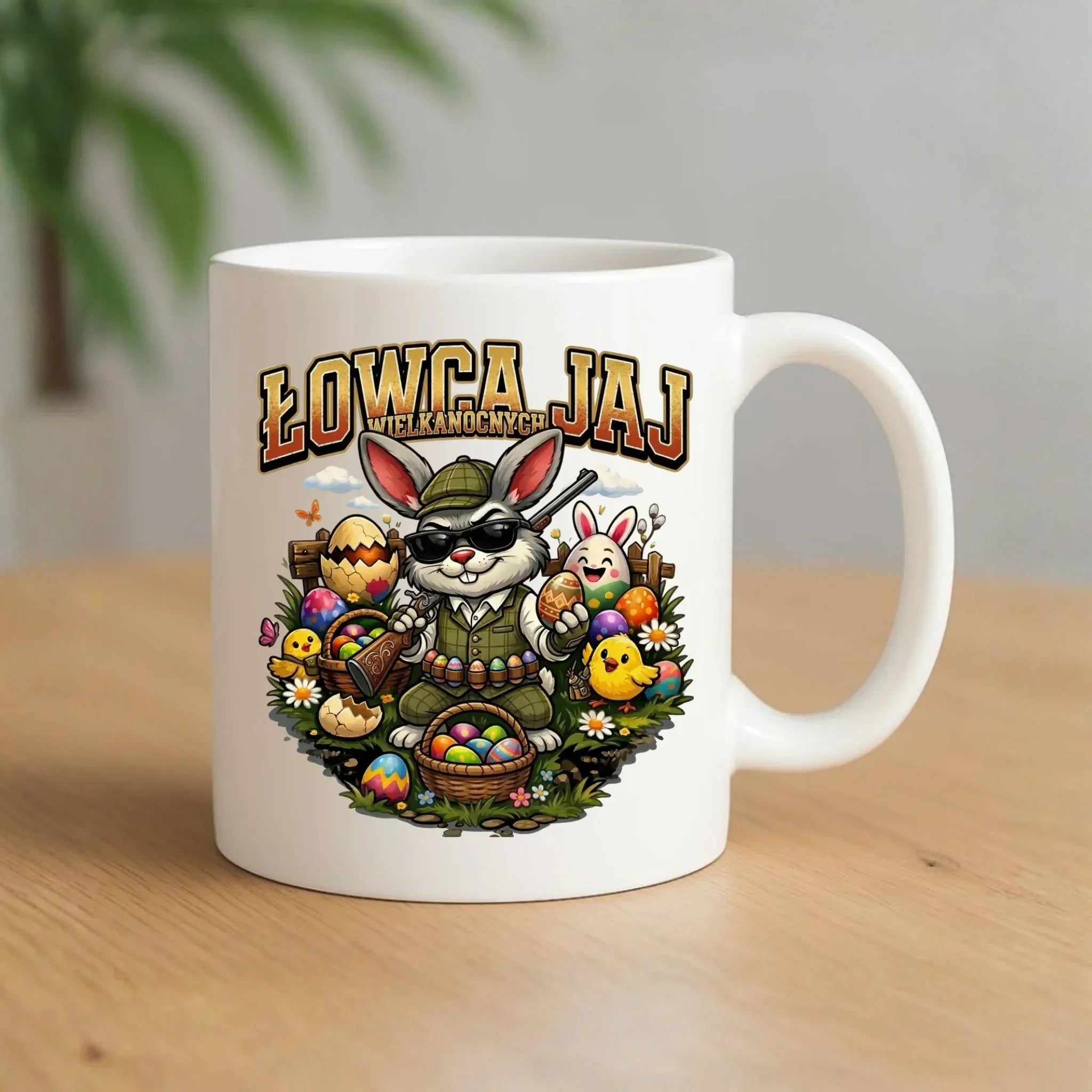 Kubek wielkanocny - Zając Łowca Jaj WN12 - StoryCups.pl