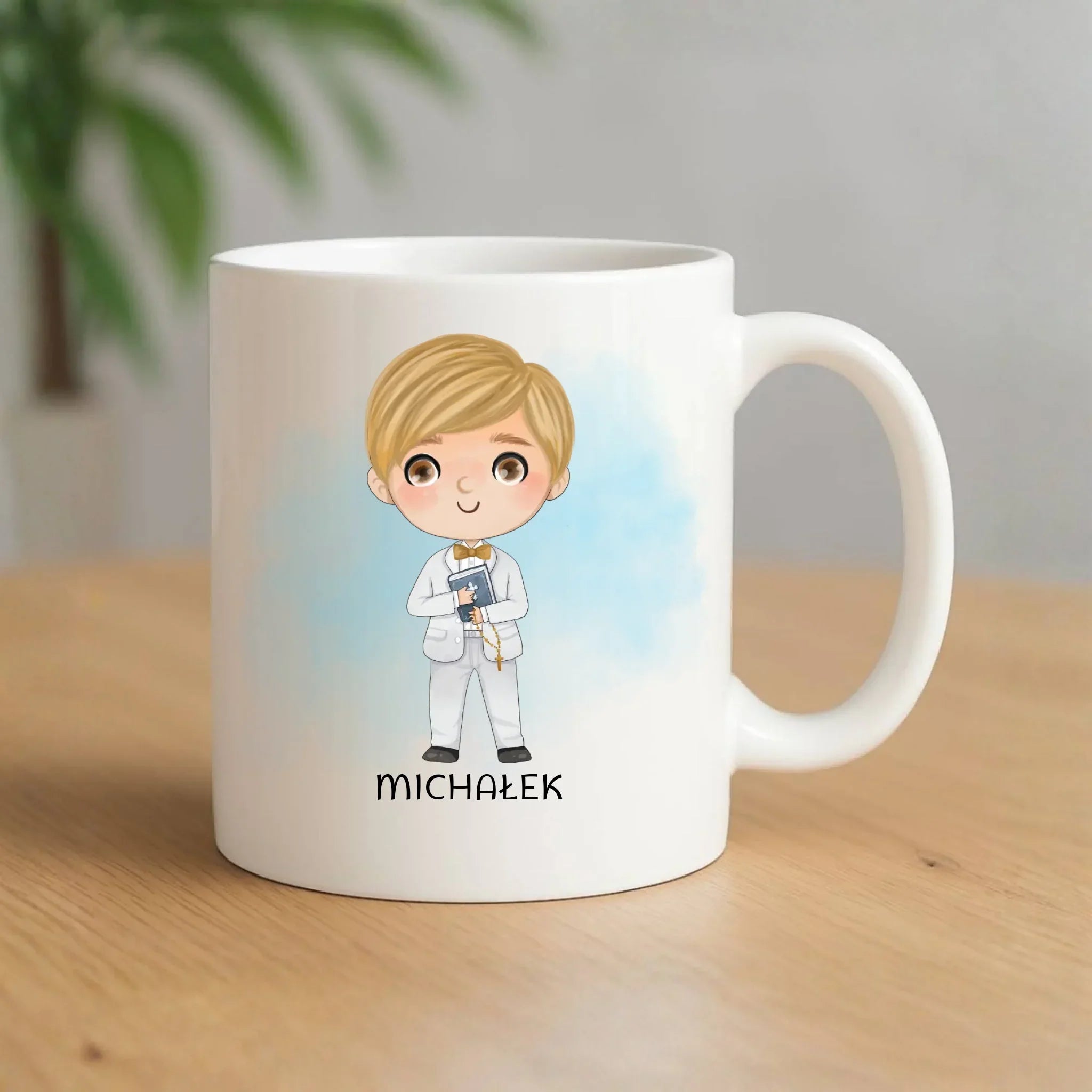 Kubek | Prezent na Pierwszą Komunię Świętą dla chłopca - cytat personalizowany PK05 - StoryCups.pl