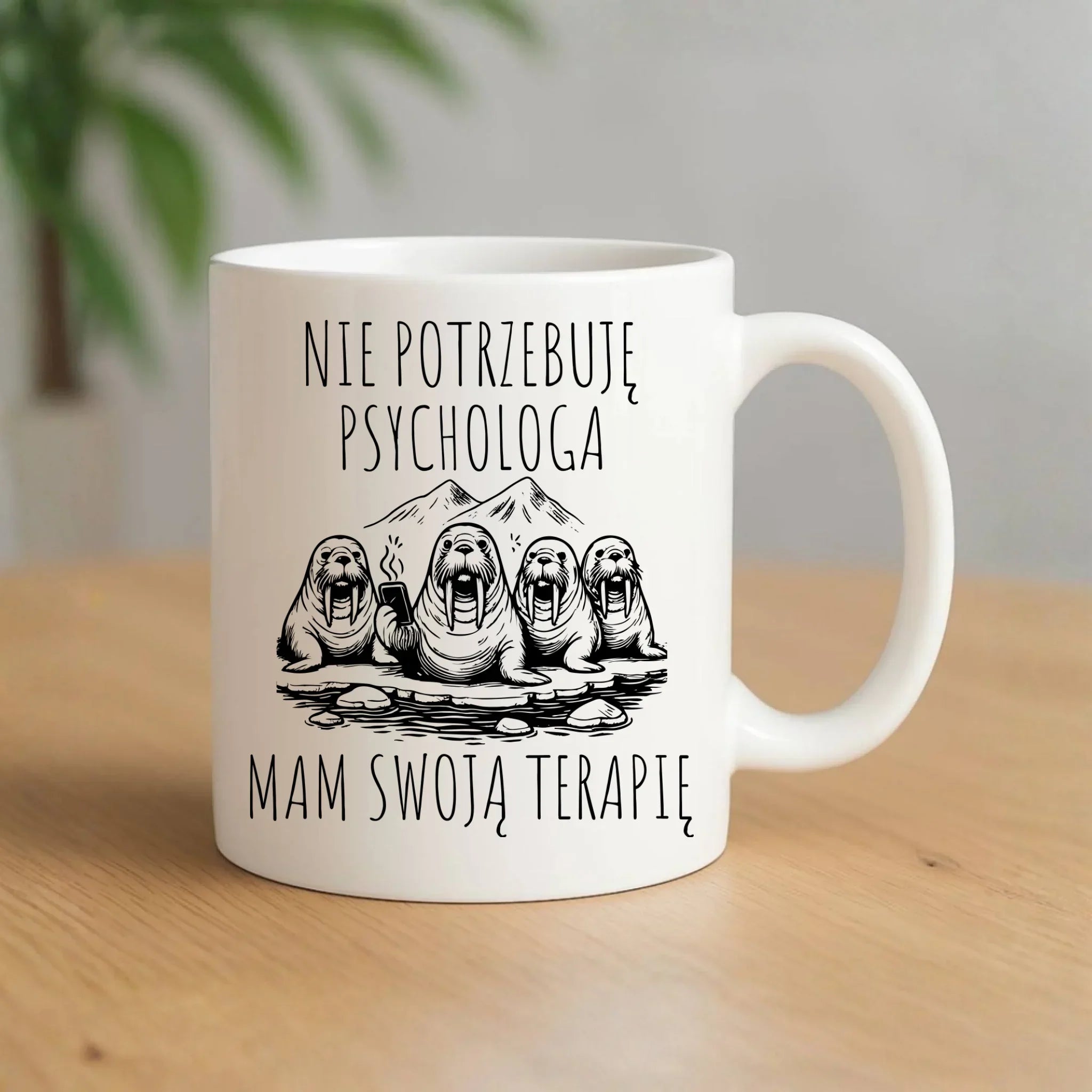 Kubek - prezent dla morsa - Nie potrzebuję psychologa HM14 - StoryCups.pl