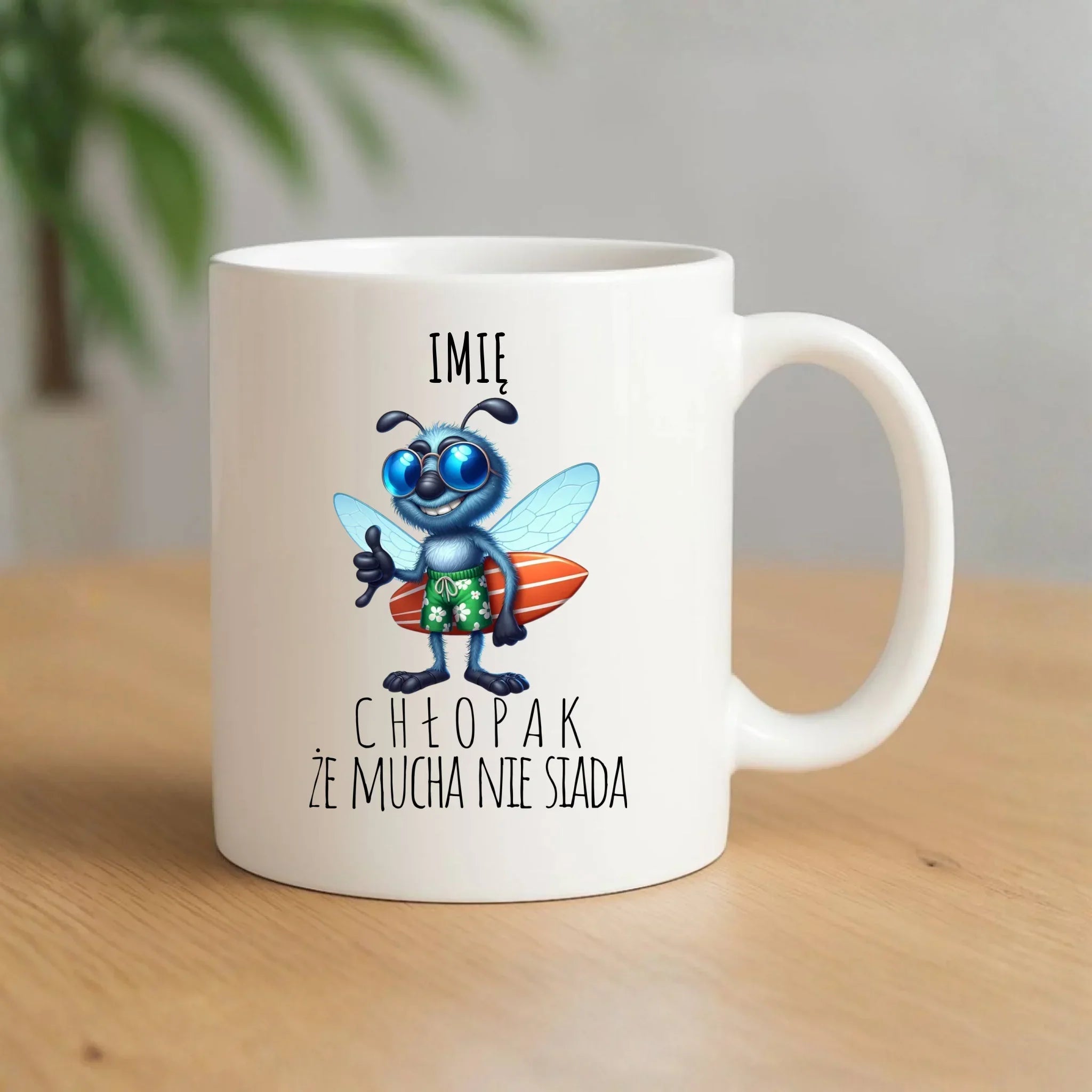 Kubek - prezent dla chłopaka - Mucha nie siada essa - personalizowany DCH29 - StoryCups.pl