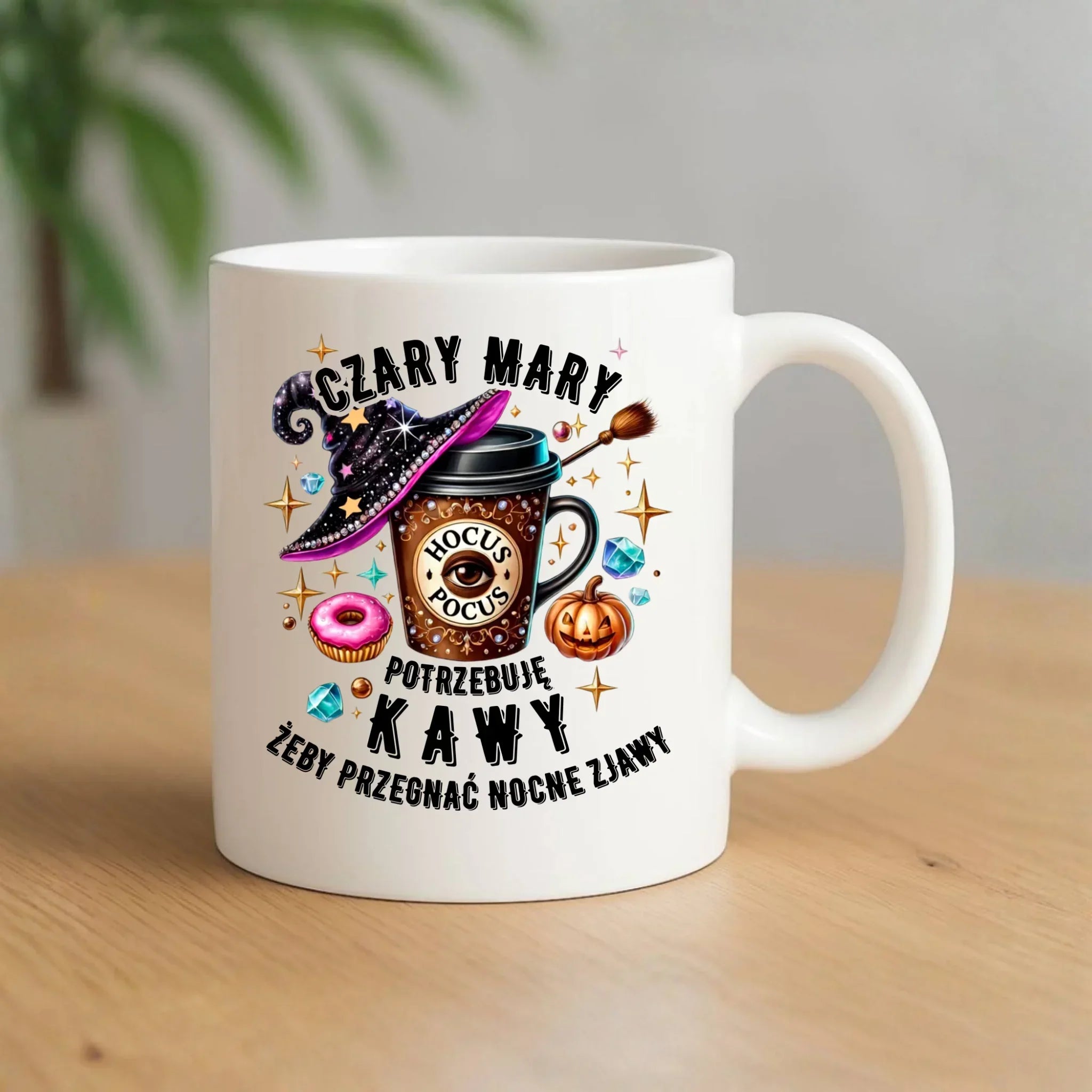 Kubek na Halloween - Potrzebuję kawy HL03 - StoryCups.pl
