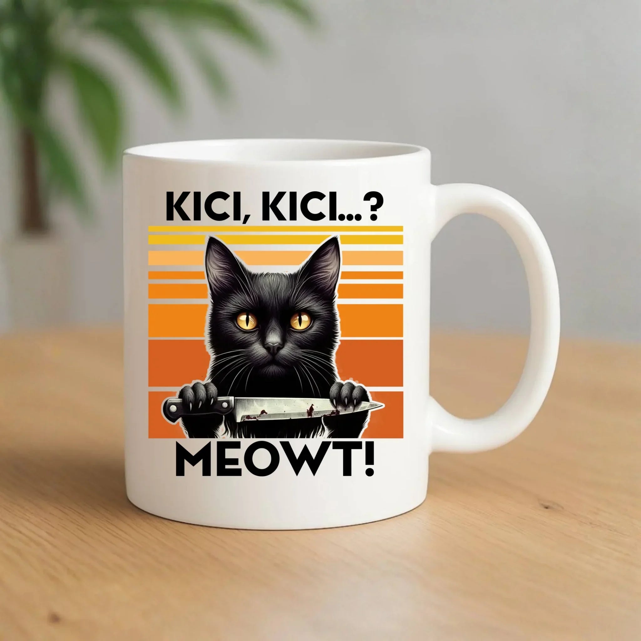 Kubek - Kot z nożem - Kici, kici... MEOWT! HL17 - StoryCups.pl