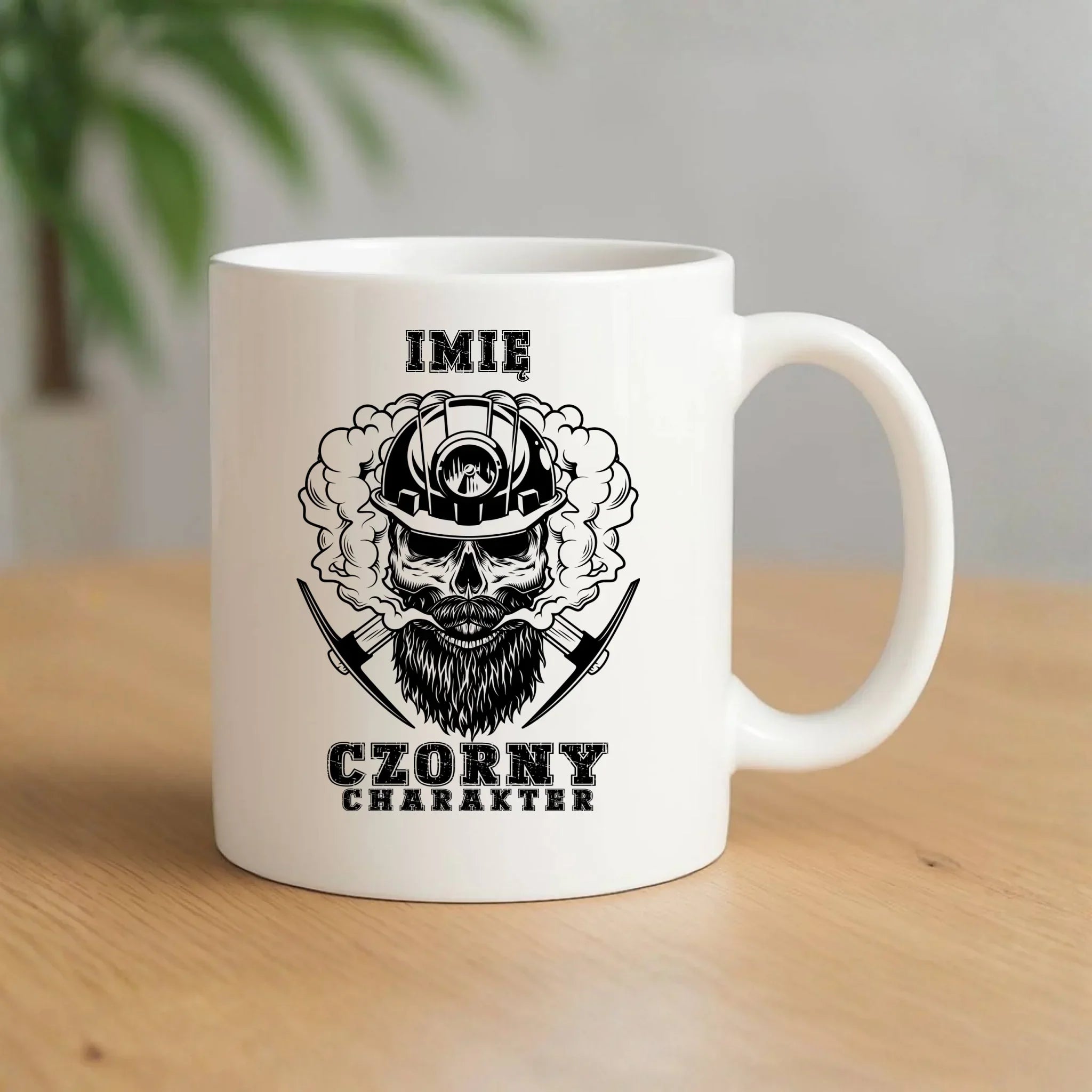Kubek - prezent dla górnika - Czorny charakter - personalizowany G06 - StoryCups.pl