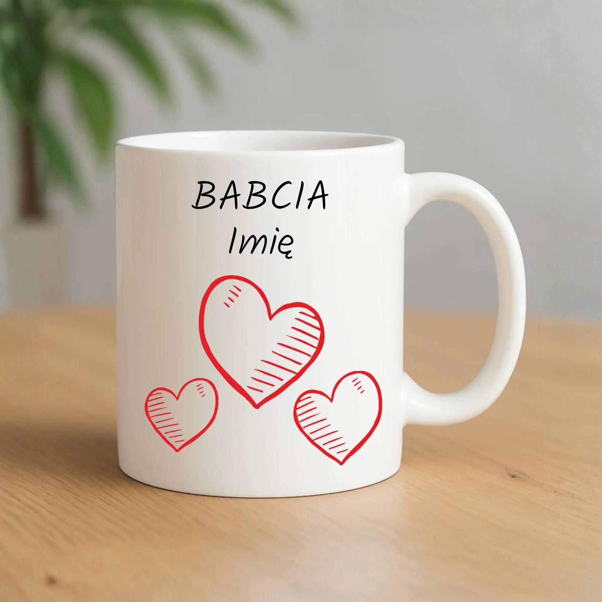 Kubek dla babci - Serca - personalizowany B01 - StoryCups.pl