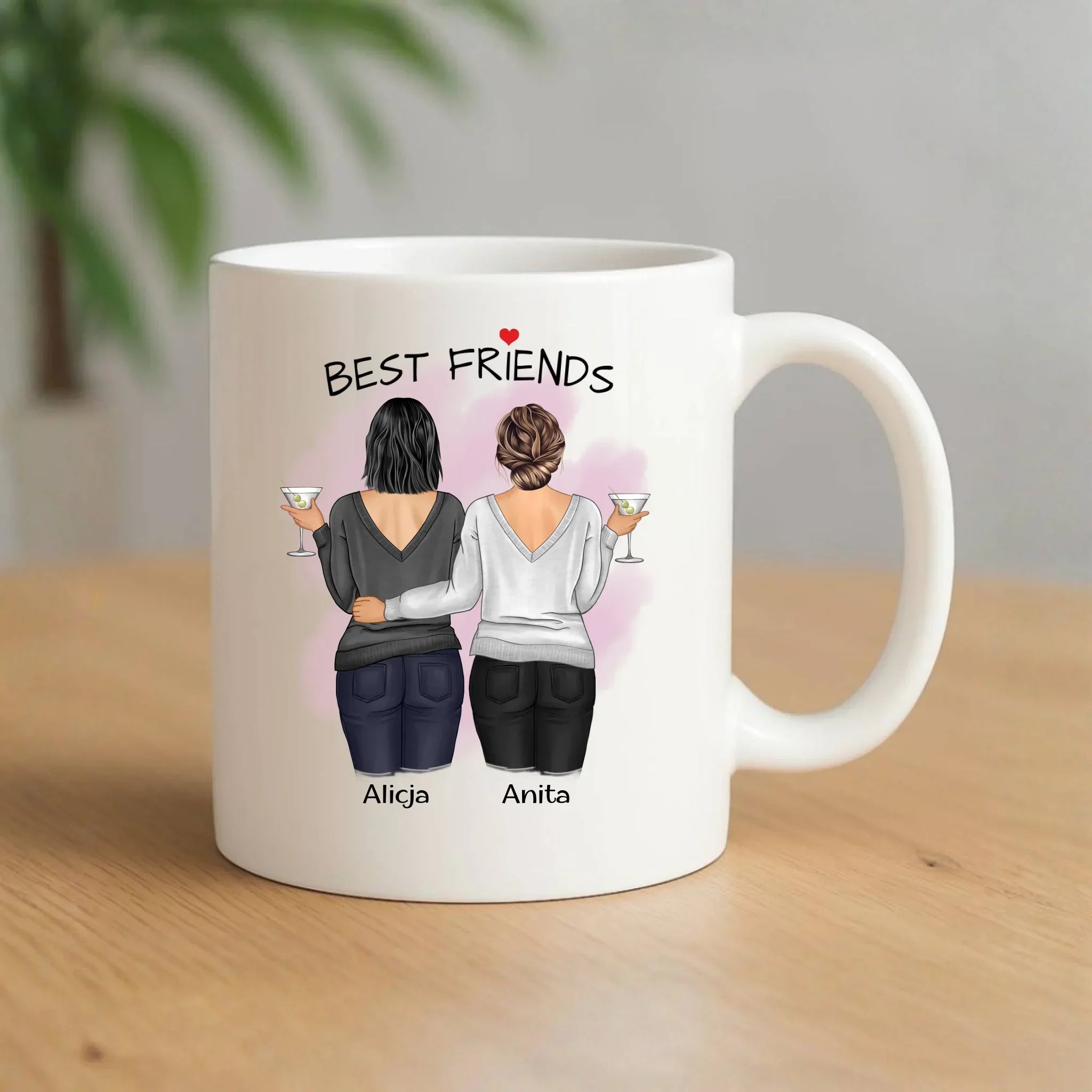 Kubek - prezent dla przyjaciółki - Best Friends - personalizowane postacie 2-4 osoby PR03