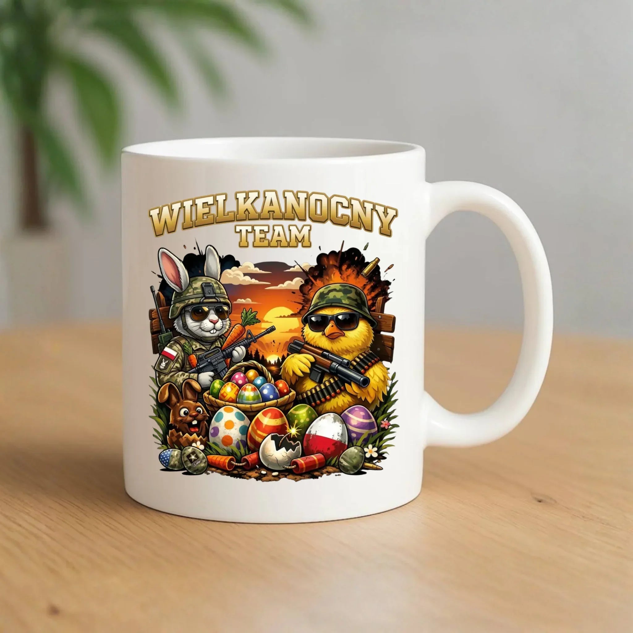 Kubek na Wielkanoc - Kurczak i zając armia Wielkanocny Team WN37 - StoryCups.pl