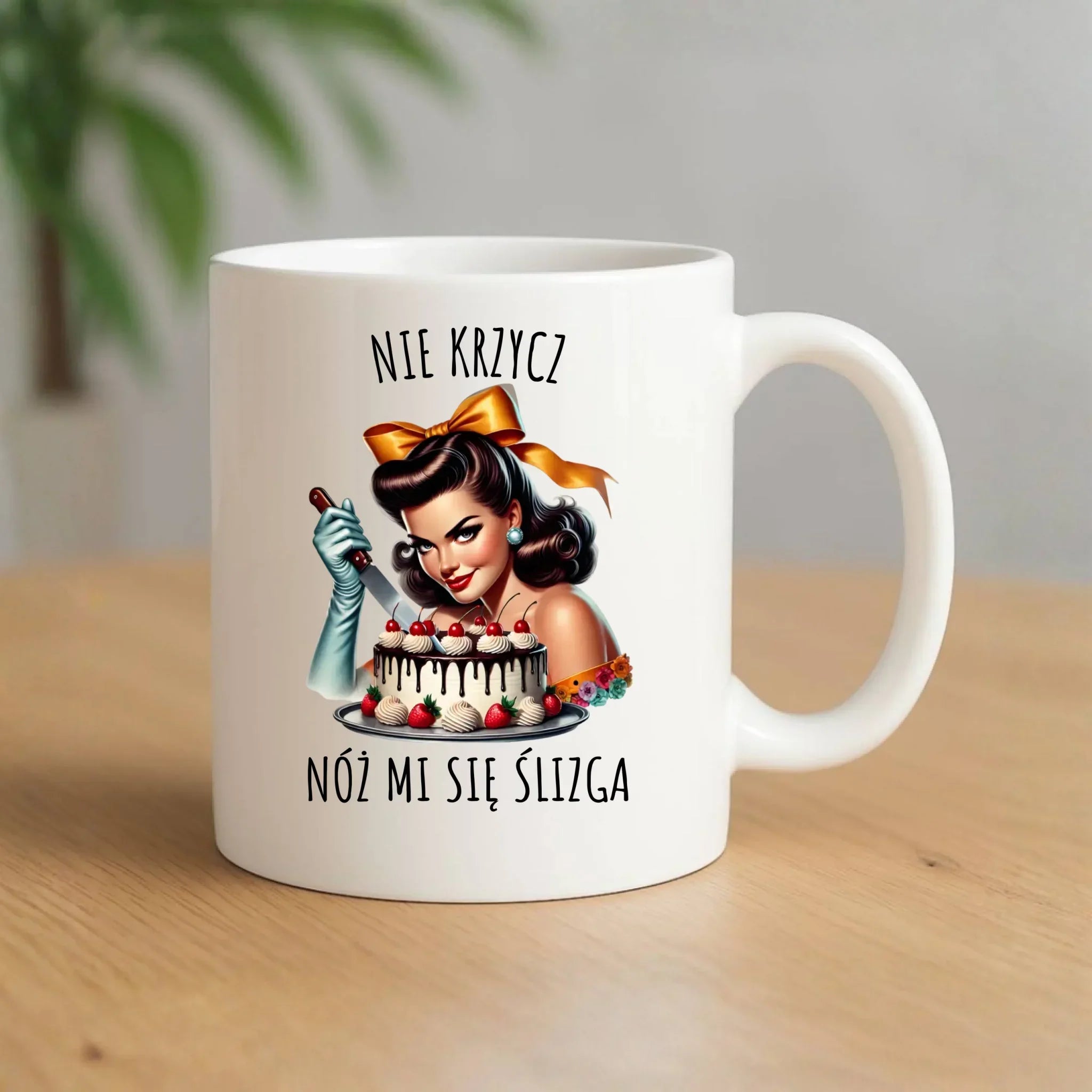 Kubek dla niej - Nie krzycz, nóż mi się ślizga - Czarny humor DZ22 - StoryCups.pl