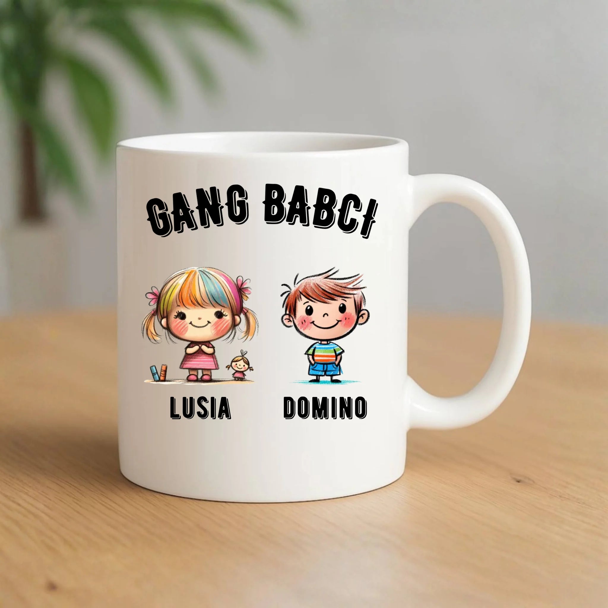 Kubek dla babci - Gang Babci imiona wnuków 2-6 - personalizowany B18