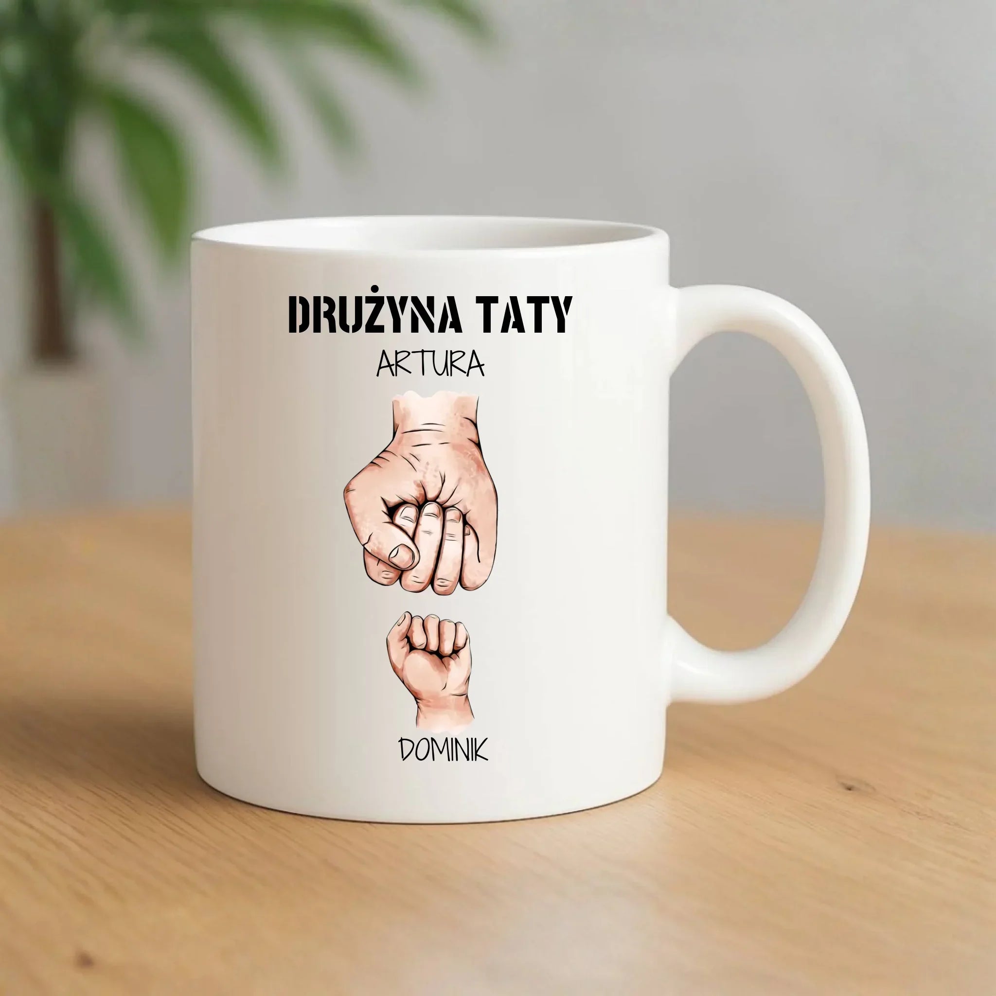 Kubek dla taty - Drużyna taty 1-6 imion dzieci - personalizowany DT01 - StoryCups.pl