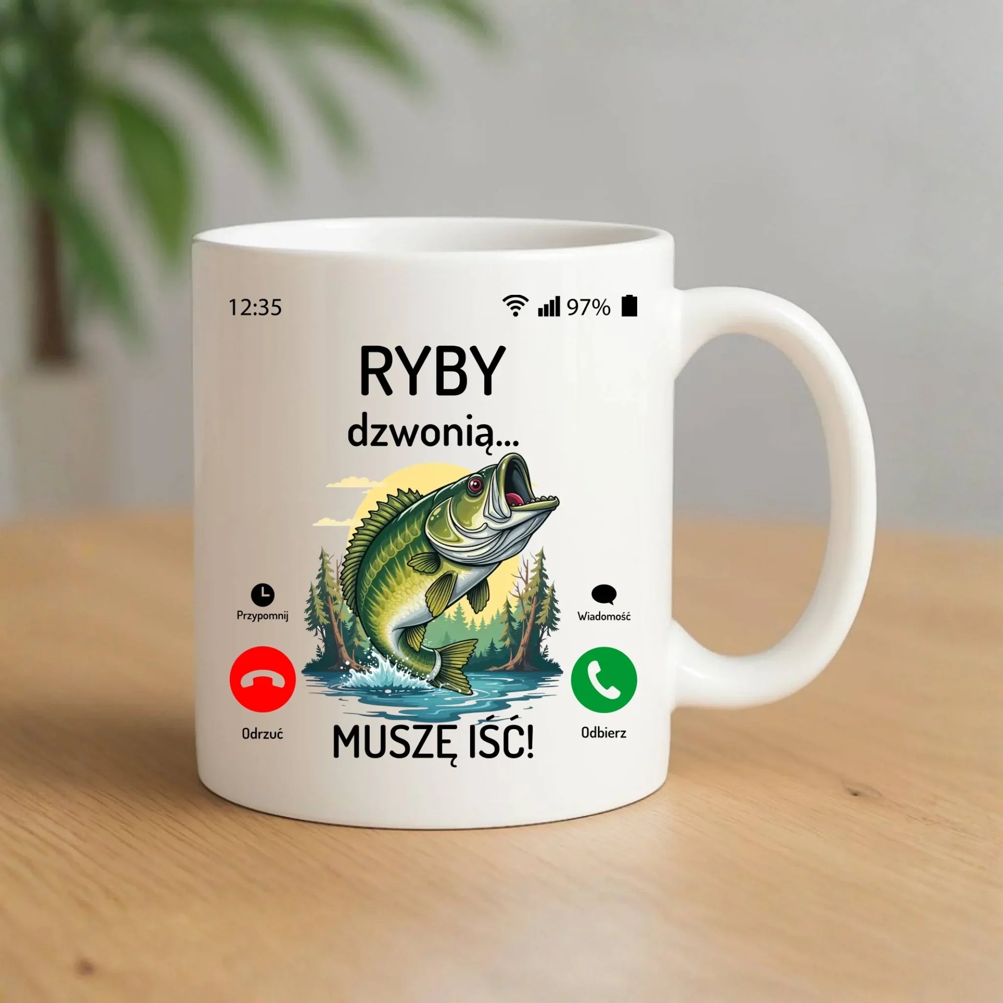 Kubek dla dziadka wędkarza - Ryby dzwonią muszę iść D37 - StoryCups.pl