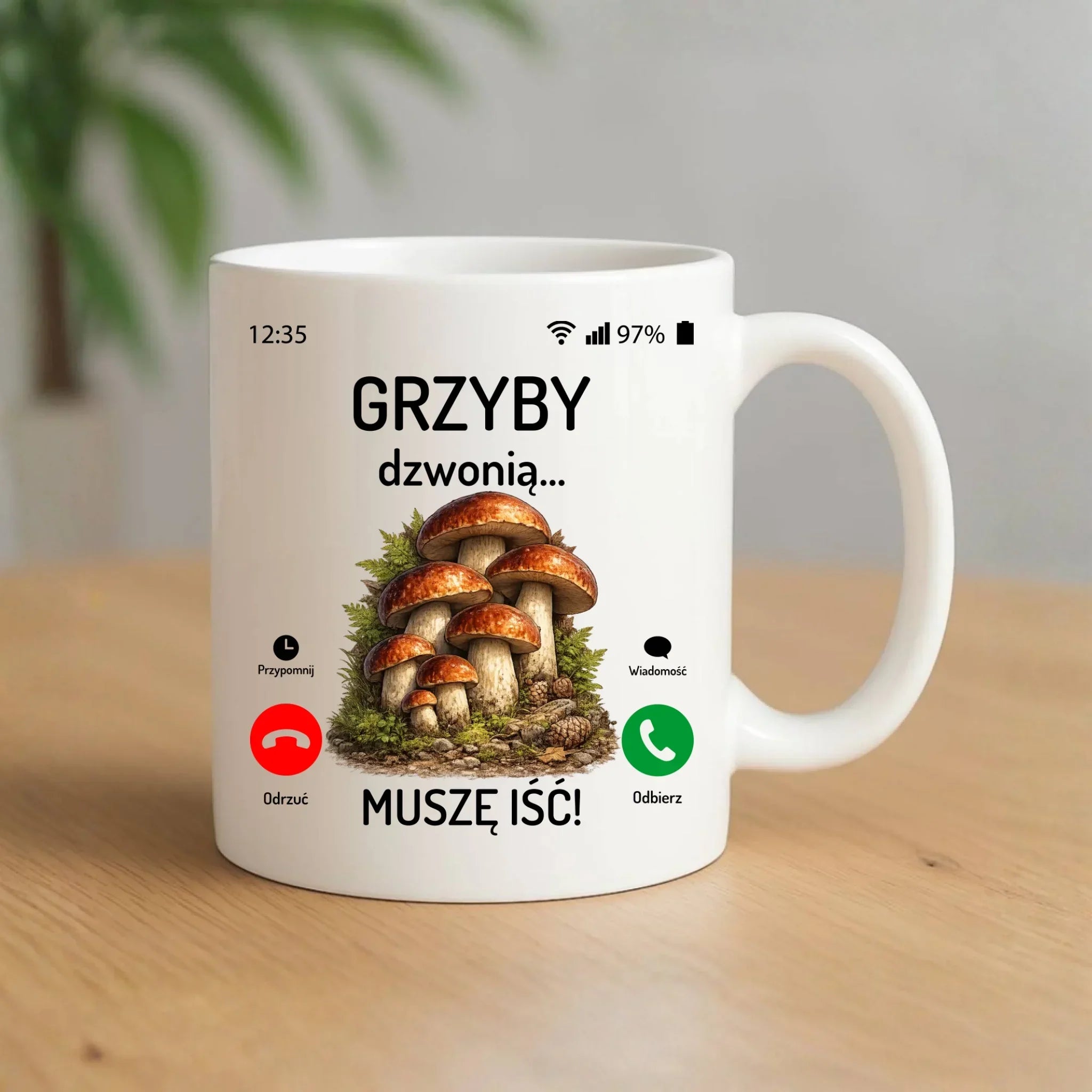 Kubek dla dziadka grzybiarza - Grzyby dzwonią muszę iść D36 - StoryCups.pl