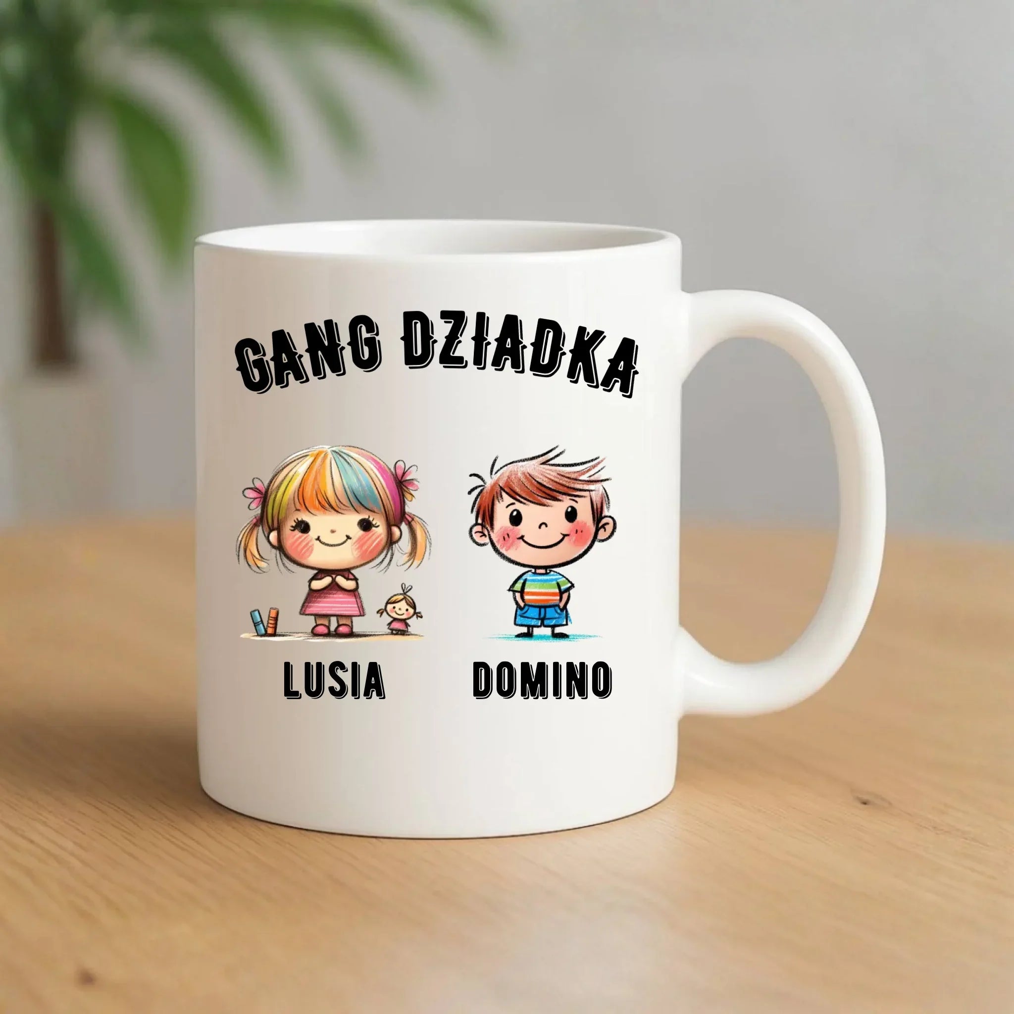 Kubek dla dziadka - Gang Dziadka imiona wnuków 2-6 - personalizowany D18 - StoryCups.pl