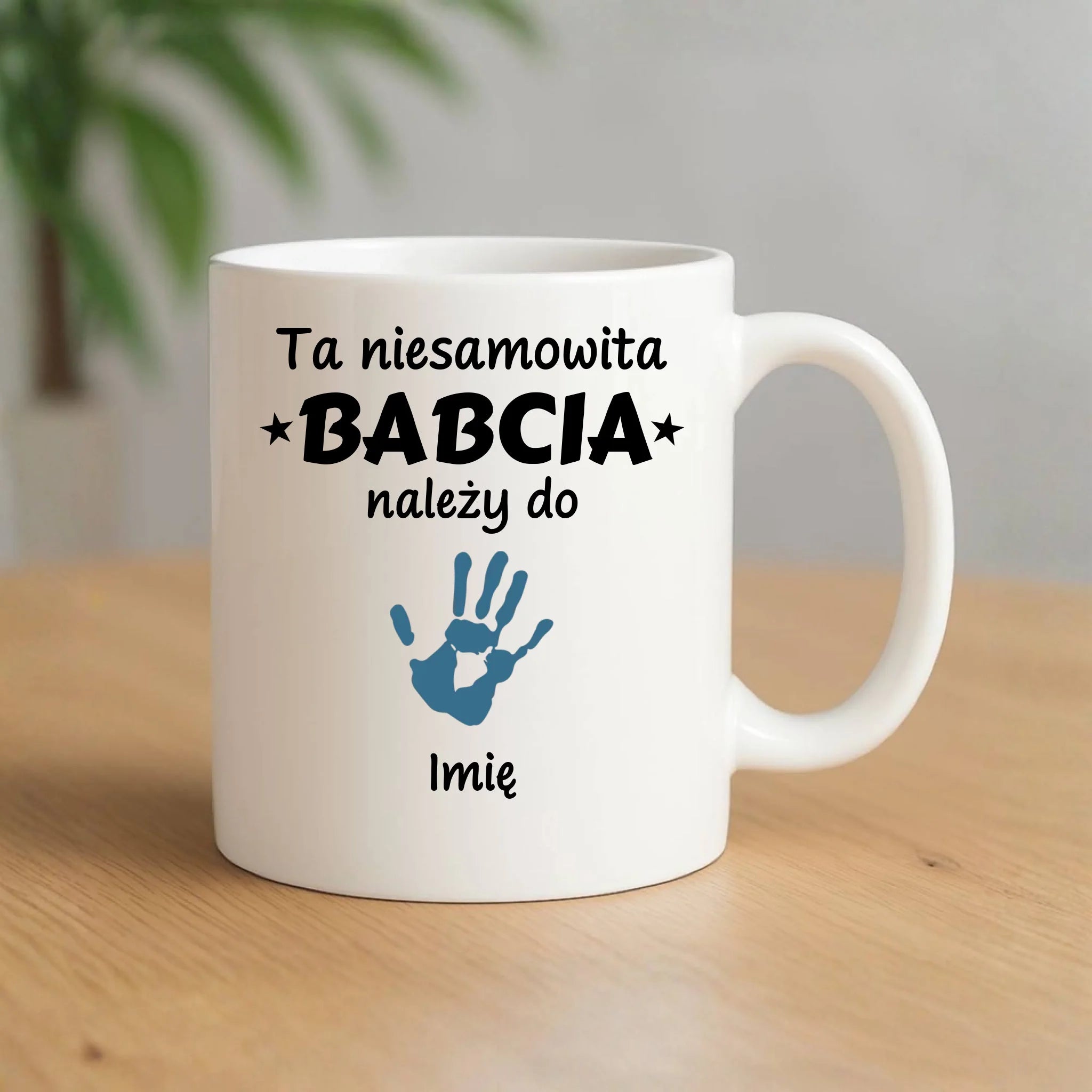 Kubek dla babci – Babcia należy do wnuków 1–6 imion – personalizowany B33