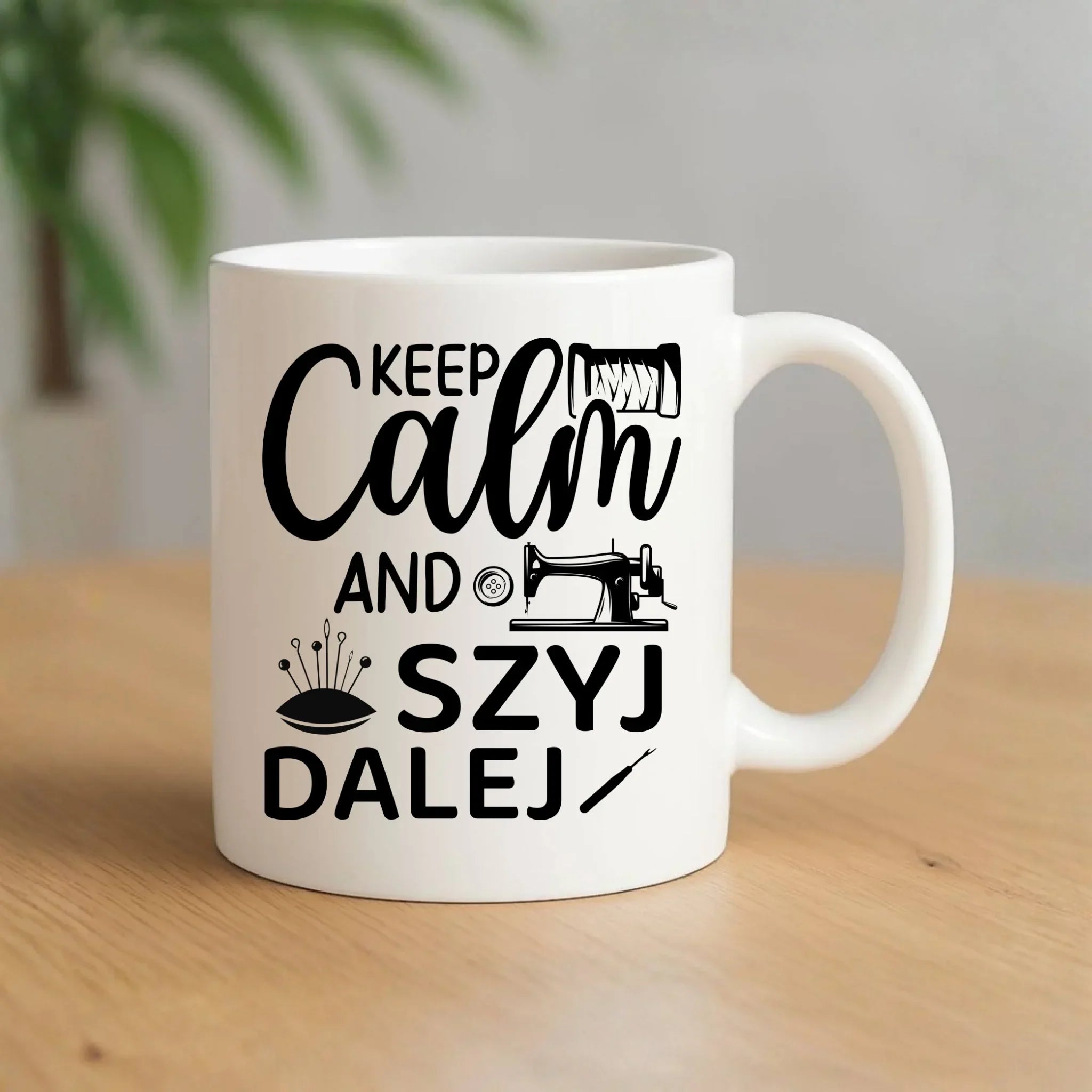 Kubek szyciowy dla krawcowej – KEEP CALM and SZYJ DALEJ HS31 - StoryCups.pl