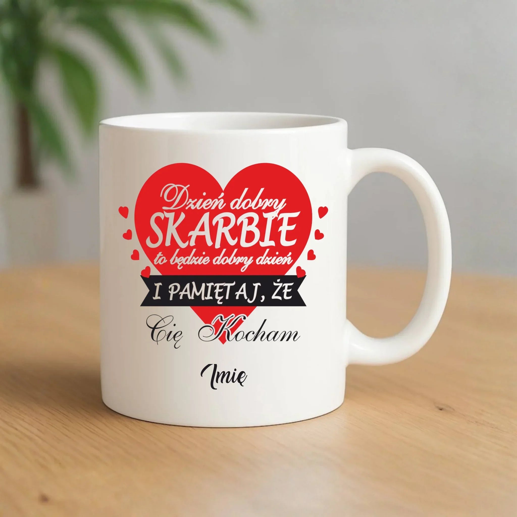 Kubek dla par - Dzień dobry Skarbie - personalizowany W02 - StoryCups.pl