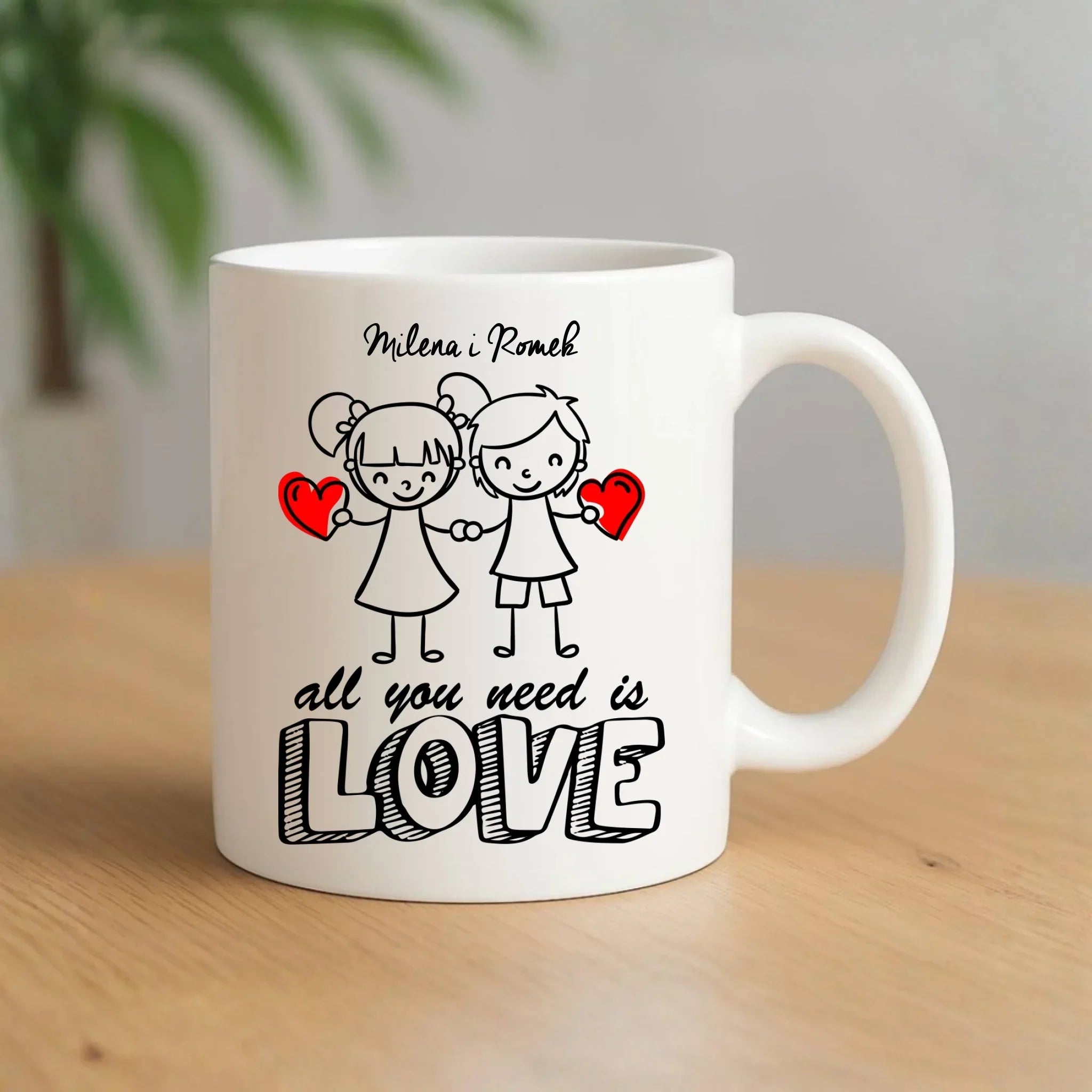 Kubek dla par - All You need is love - personalizowany W13 - StoryCups.pl