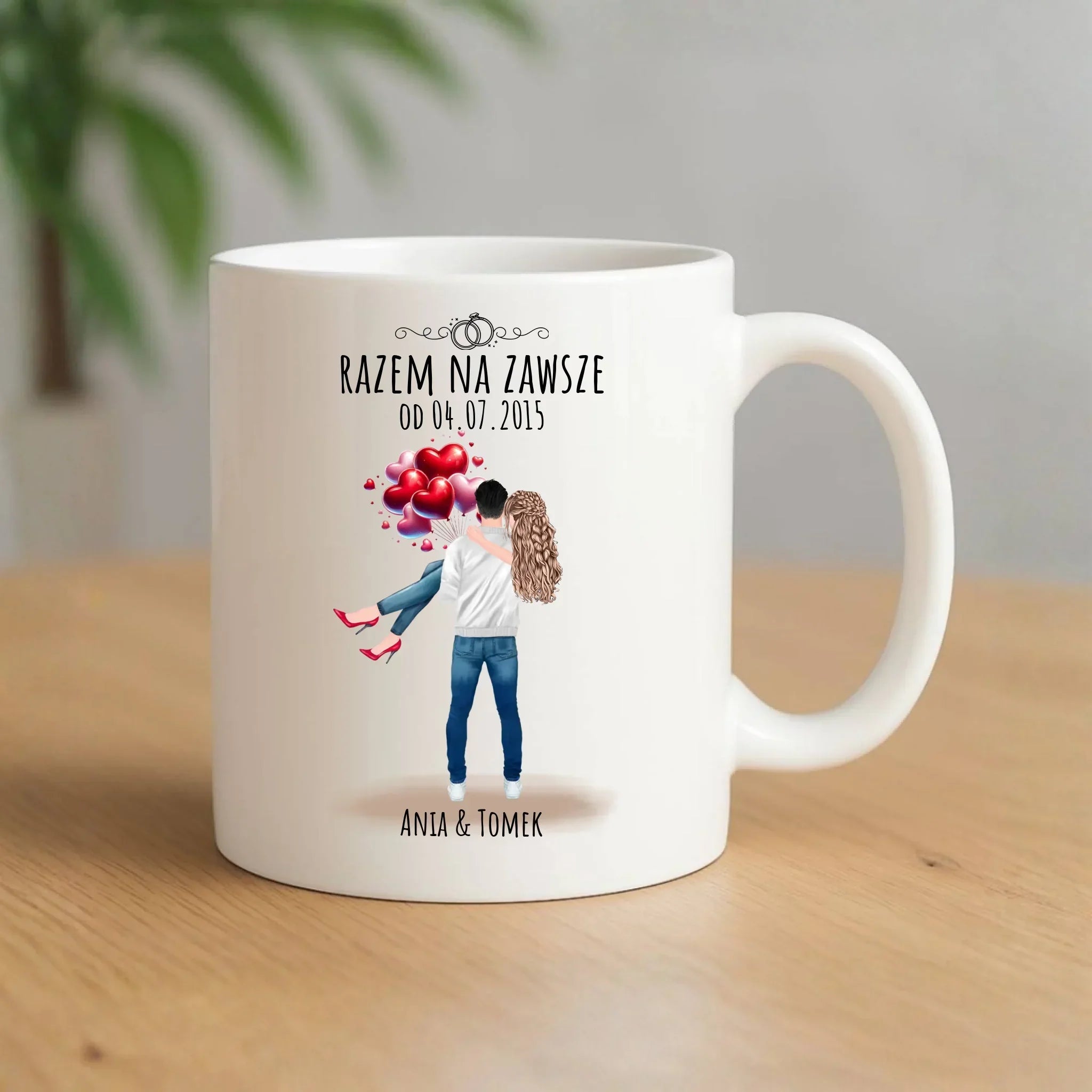 Kubek dla par na rocznicę - Razem na zawsze - personalizowany W14 - StoryCups.pl
