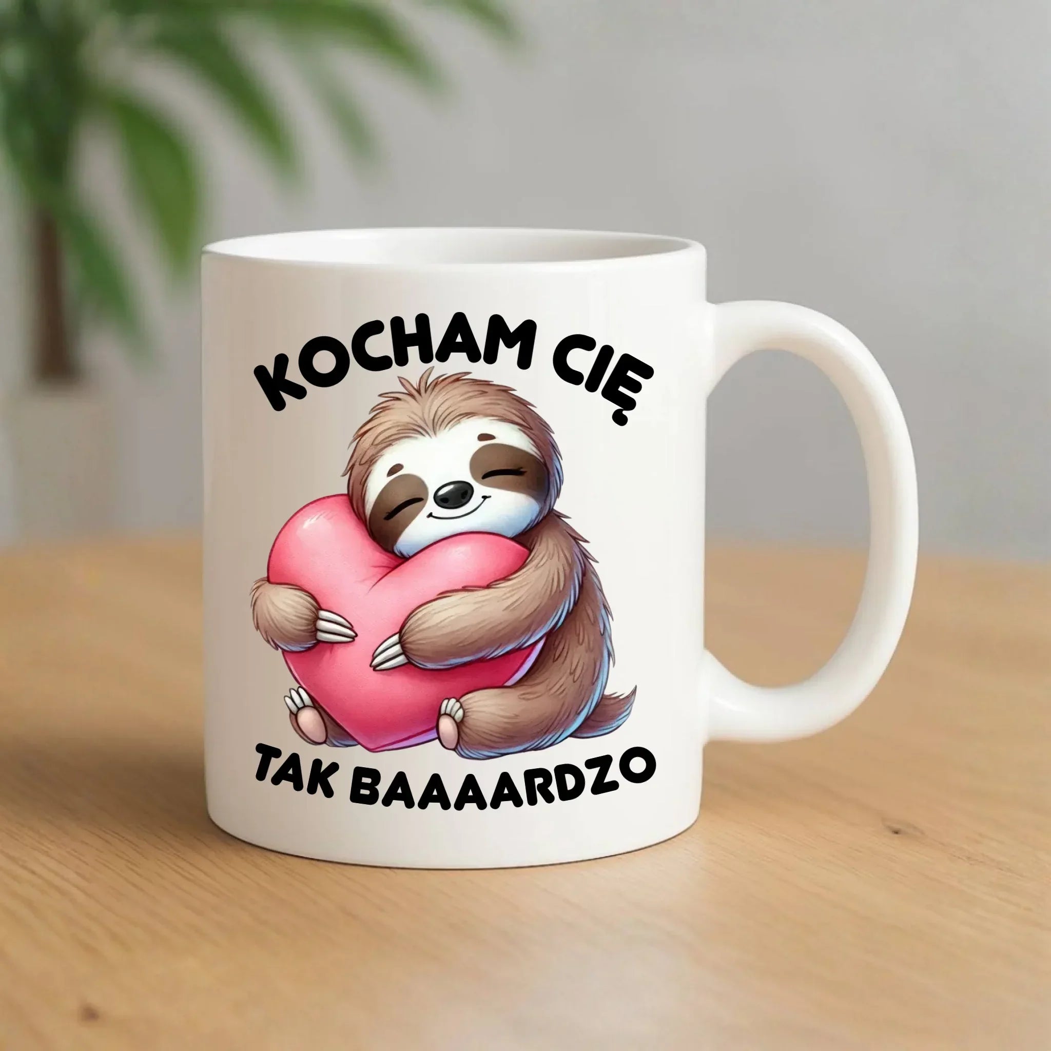 Kubek - Leniwiec Kocham Cię tak baaaardzo W16 - StoryCups.pl