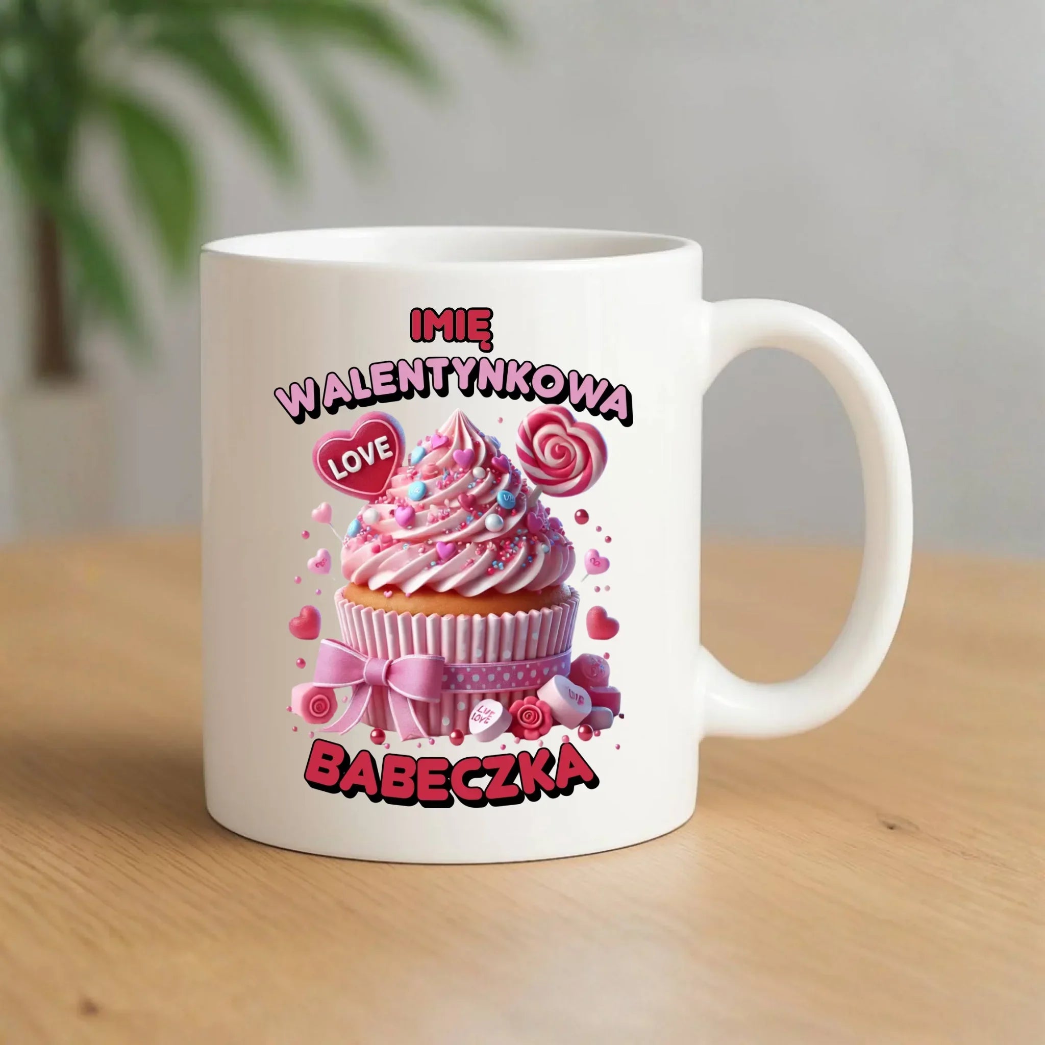 Kubek na Walentynki - Walentynkowa Babeczka - personalizowany W21 - StoryCups.pl