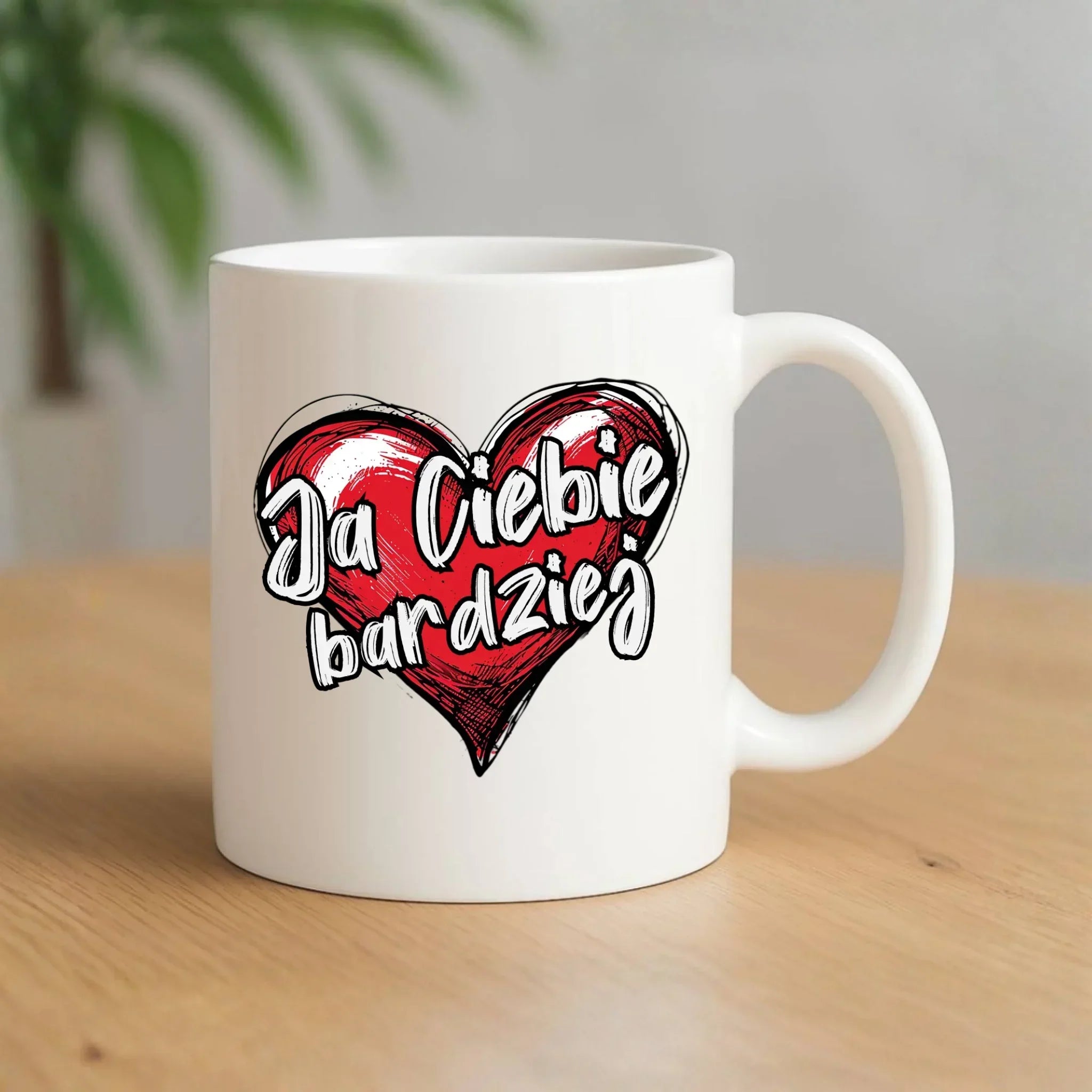 Kubek dla par - Serce Ja Ciebie bardziej W84 - StoryCups.pl