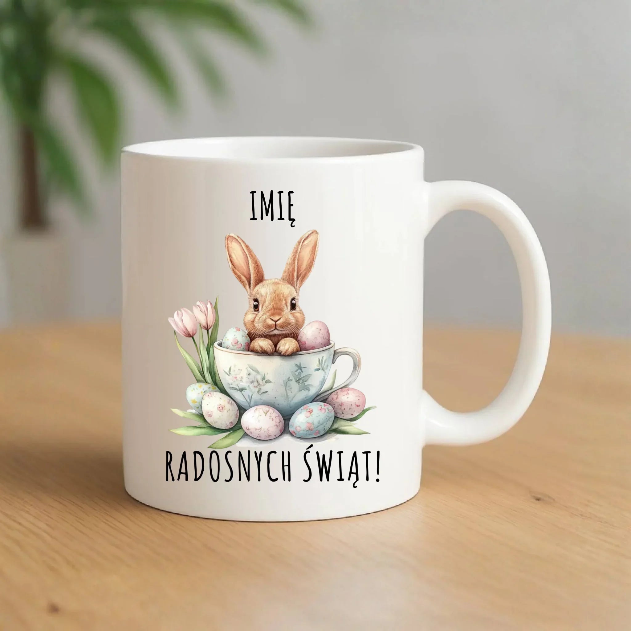Kubek na Wielkanoc - Zajączek radosnych świąt - personalizowany WN01 - StoryCups.pl