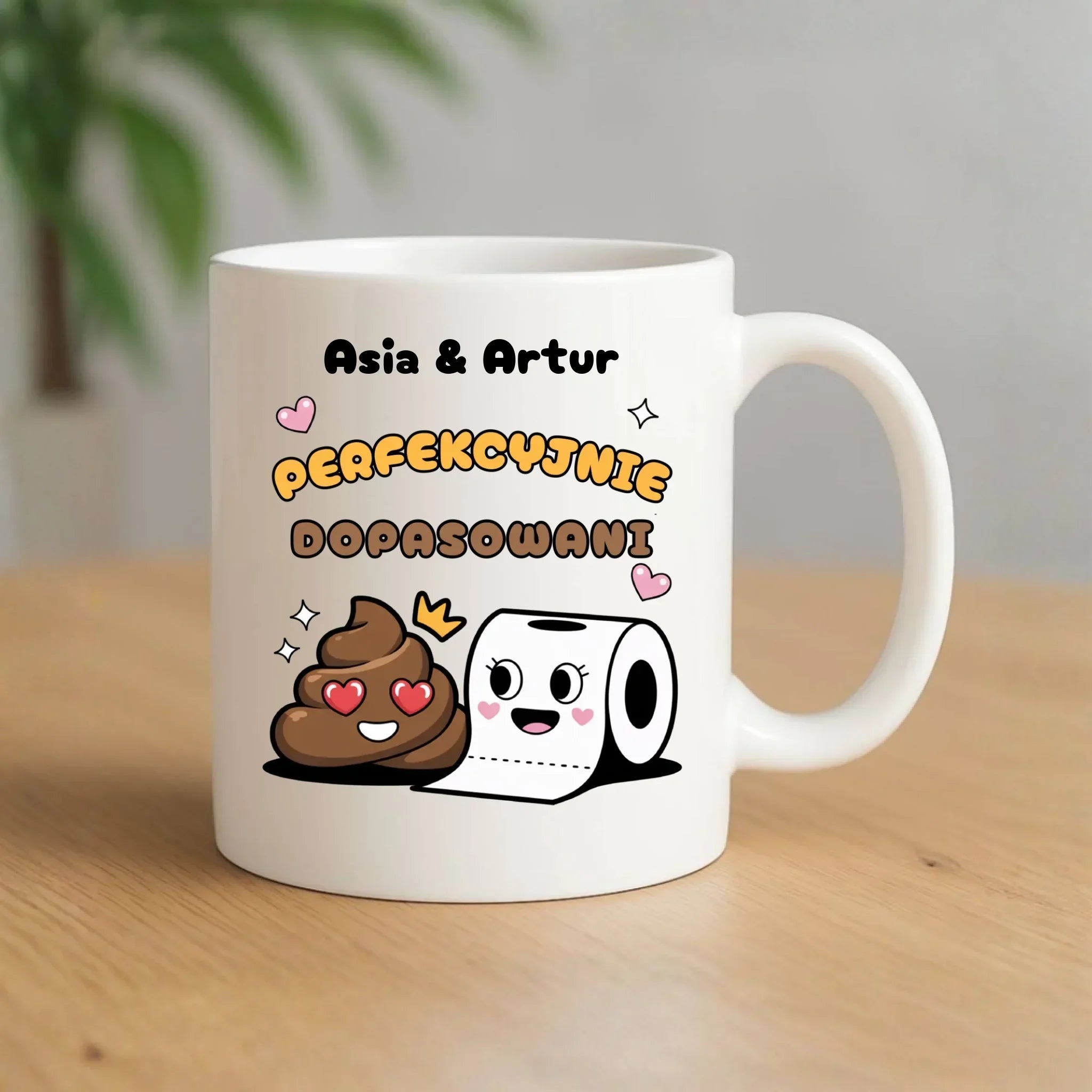 Kubek dla par - Perfekcyjnie dopasowani - personalizowany W81 - StoryCups.pl