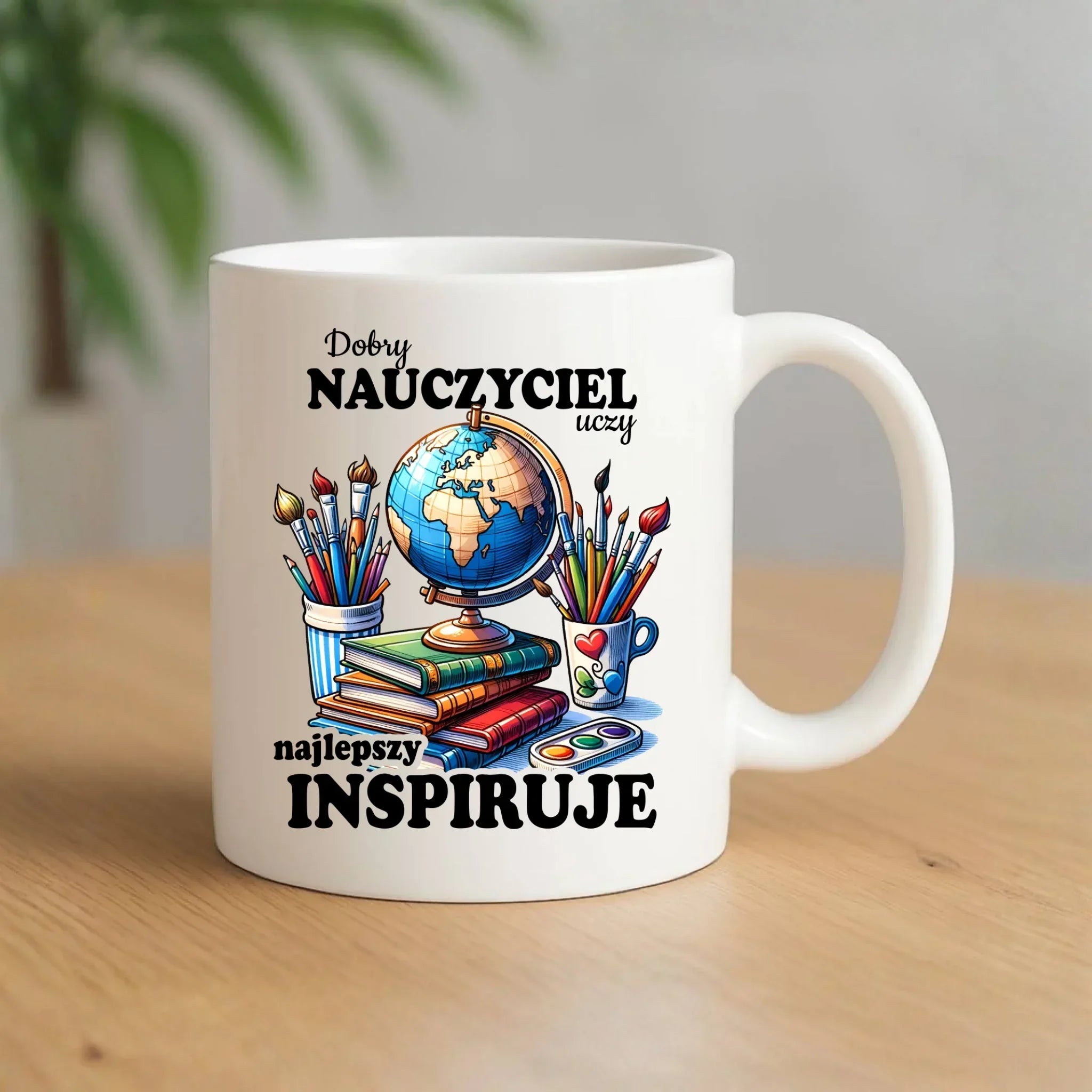 Kubek dla nauczyciela - Dobry nauczyciel uczy najlepszy inspiruje N72 - StoryCups.pl