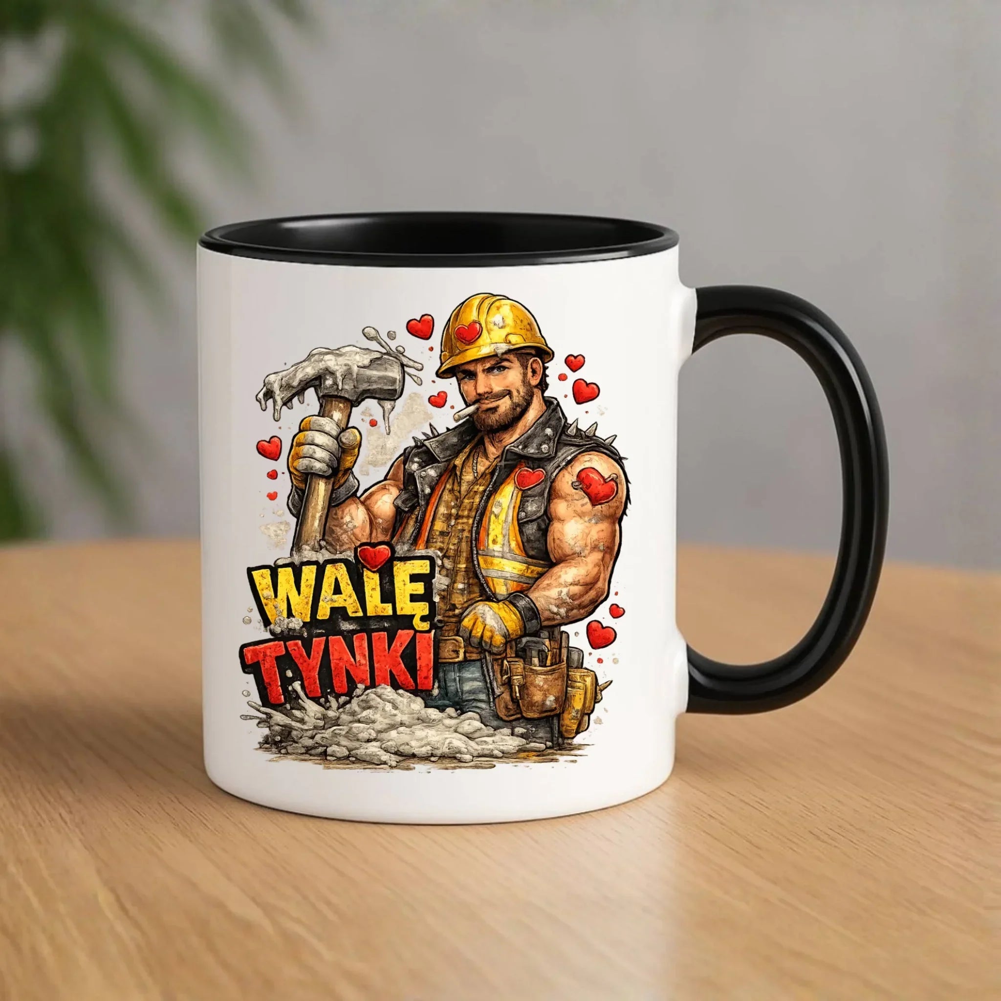 Kubek na Walentynki - Budowlaniec Walę tynki W64 - StoryCups.pl