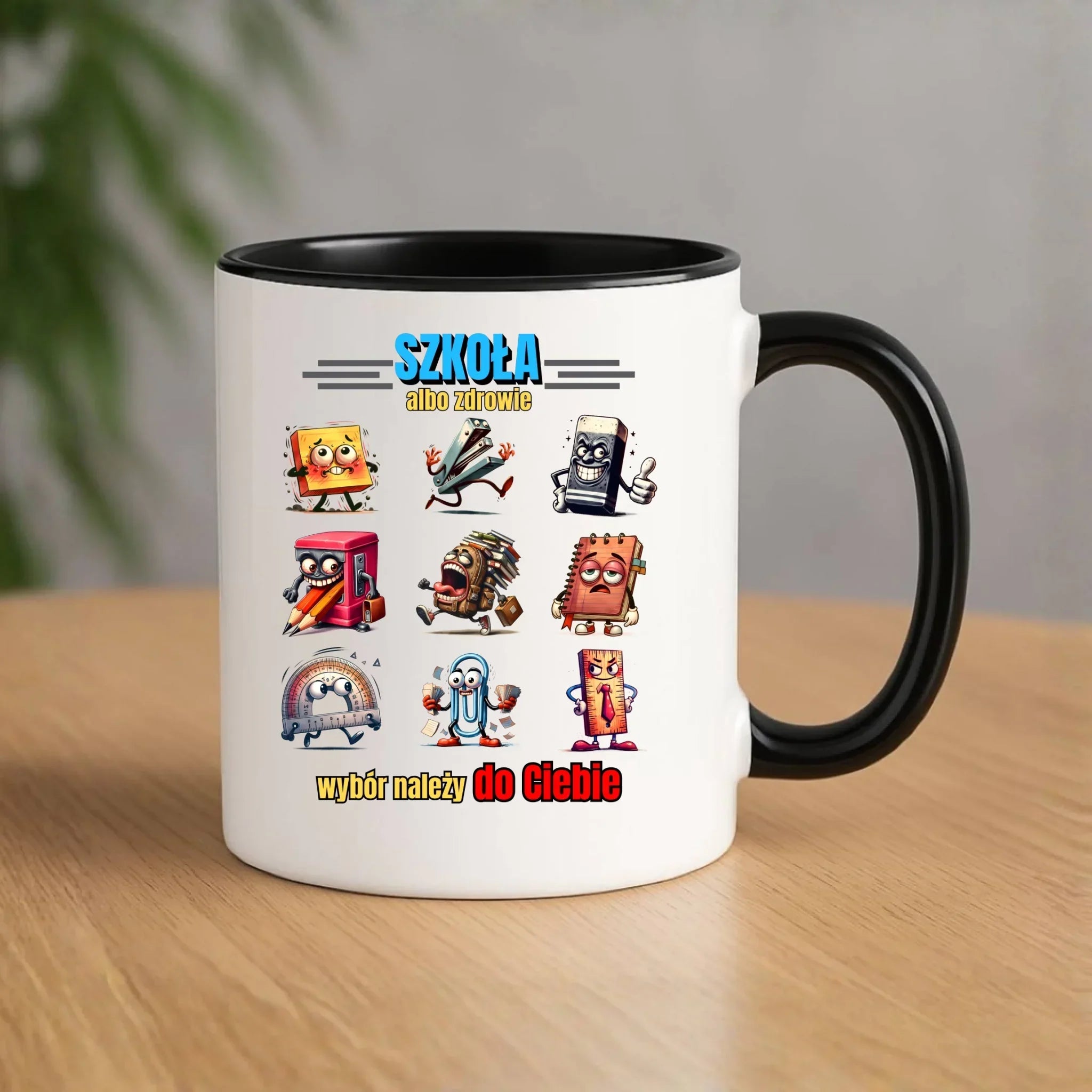 Kubek szkolny - Szkoła albo zdrowie - śmieszny SZ14 - StoryCups.pl