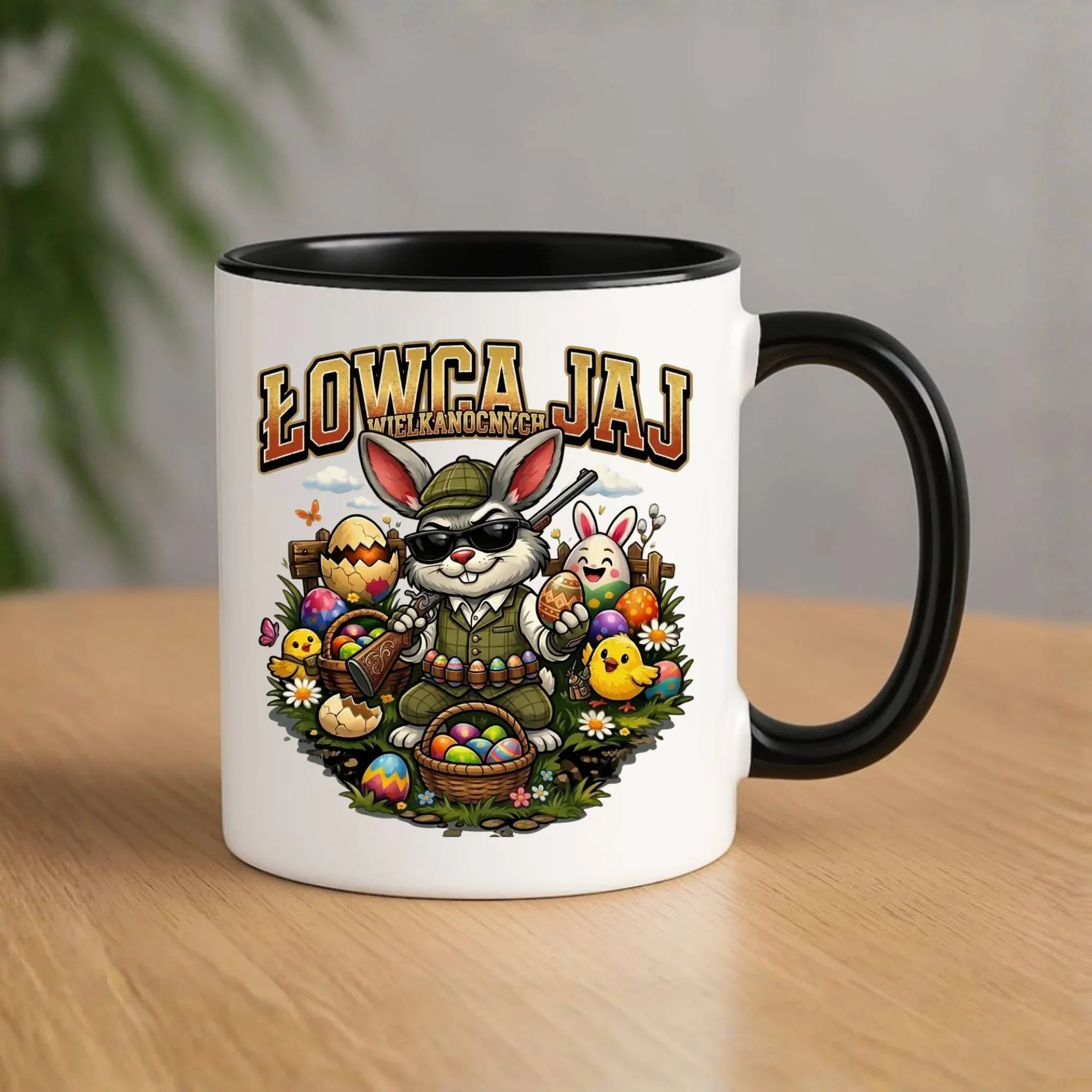Kubek wielkanocny - Zając Łowca Jaj WN12 - StoryCups.pl
