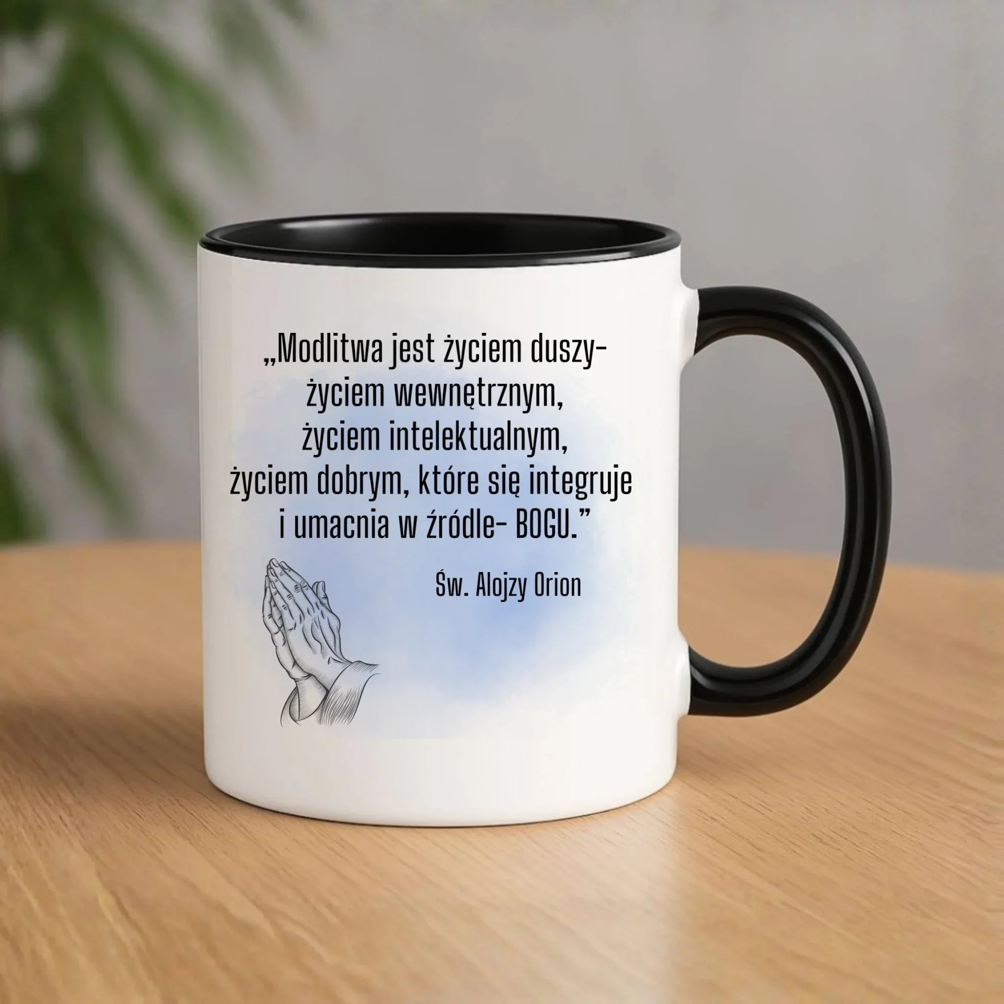 Kubek chrześcijański - Modlitwa jest życiem duszy św. Alojzy Orion DU02 - StoryCups.pl