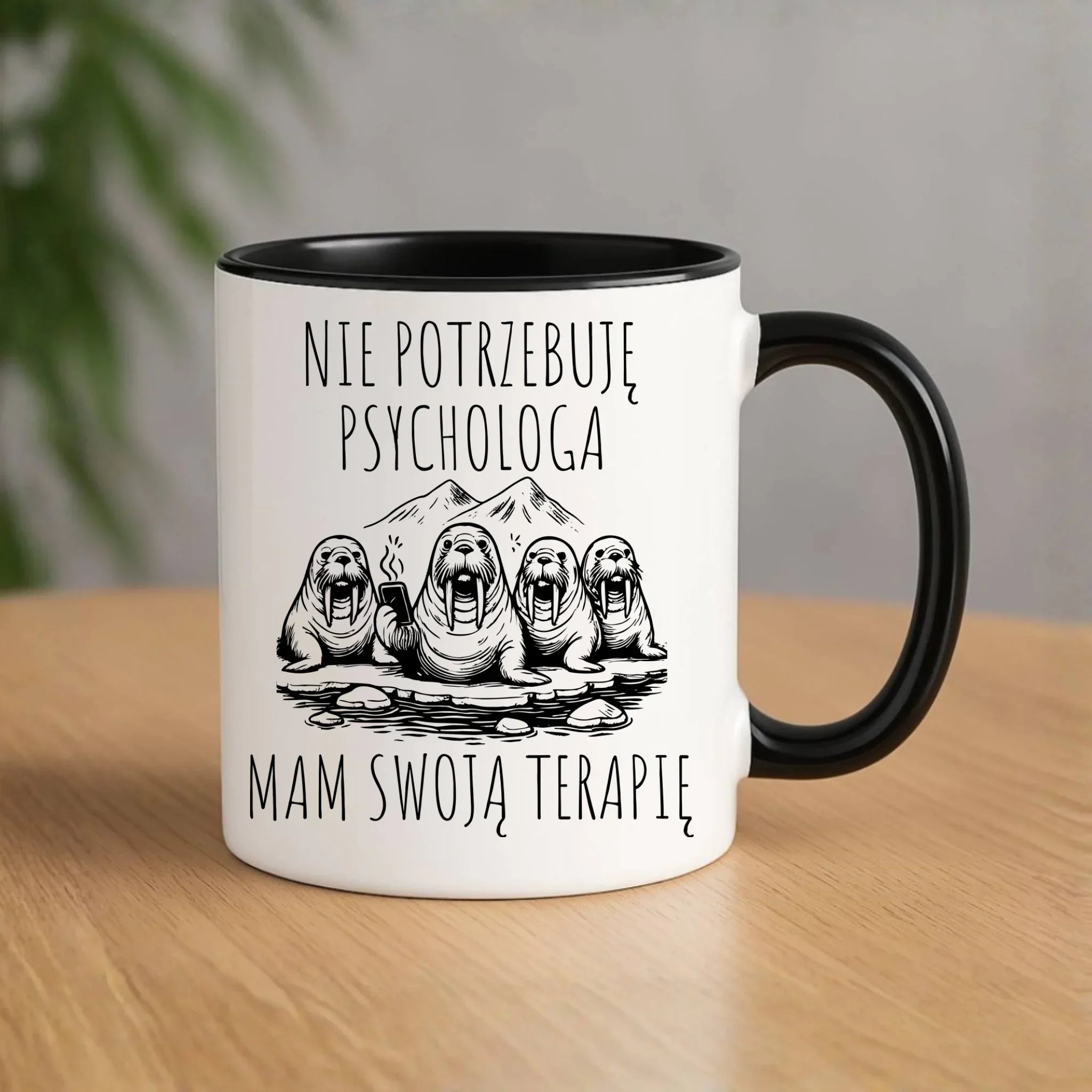Kubek - prezent dla morsa - Nie potrzebuję psychologa HM14 - StoryCups.pl