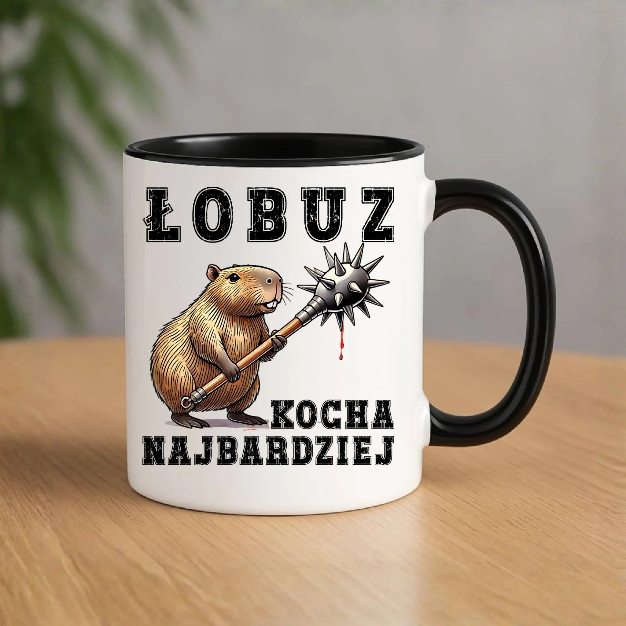 Kubek - prezent dla chłopaka - Łobuz kapibara z maczugą DCH17 - StoryCups.pl