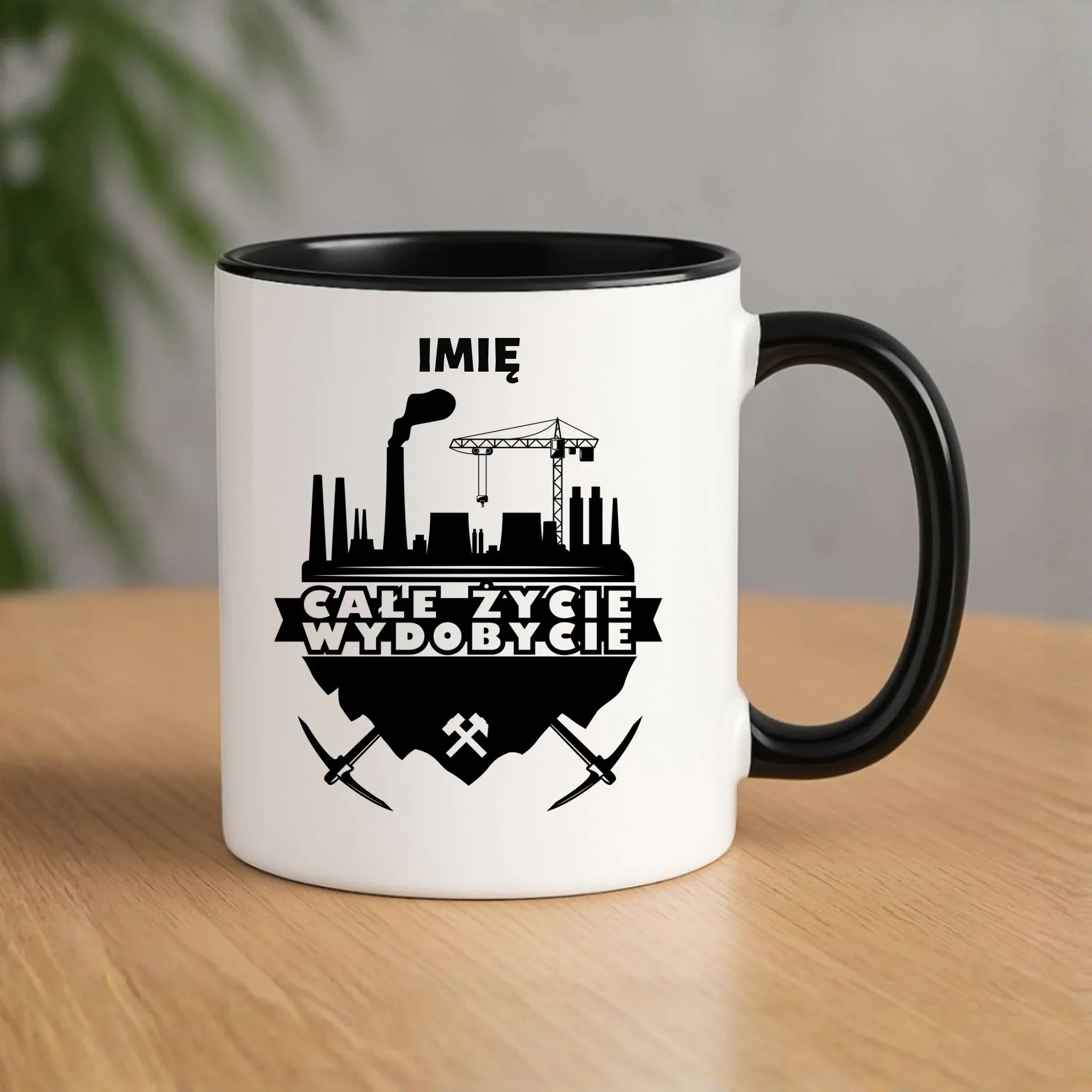 Kubek - prezent dla górnika - Całe życie wydobycie - personalizowany G09 - StoryCups.pl