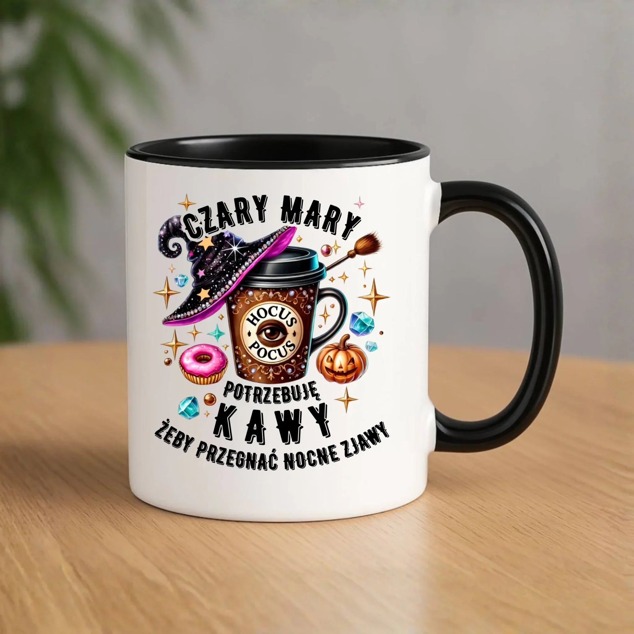Kubek na Halloween - Potrzebuję kawy HL03 - StoryCups.pl