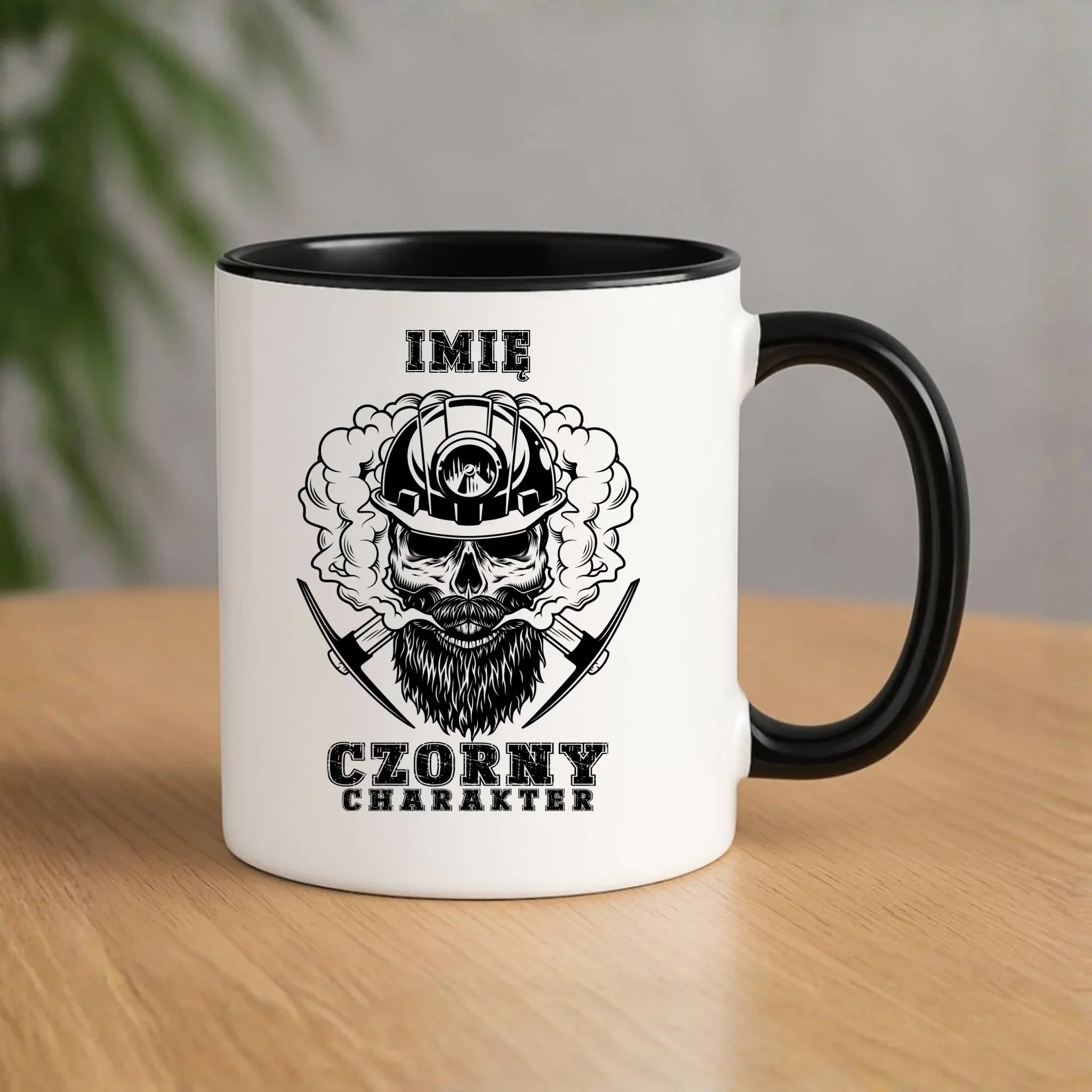 Kubek - prezent dla górnika - Czorny charakter - personalizowany G06 - StoryCups.pl