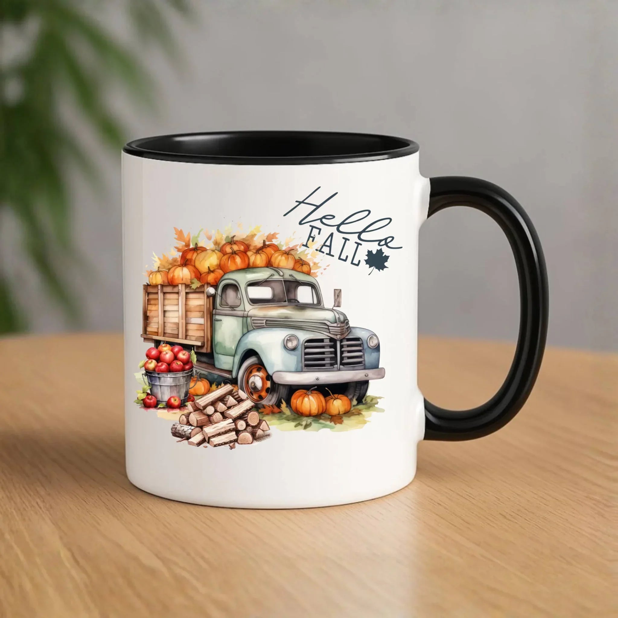 Kubek jesień – Hello Fall ciężarówka z dyniami JS08 - StoryCups.pl