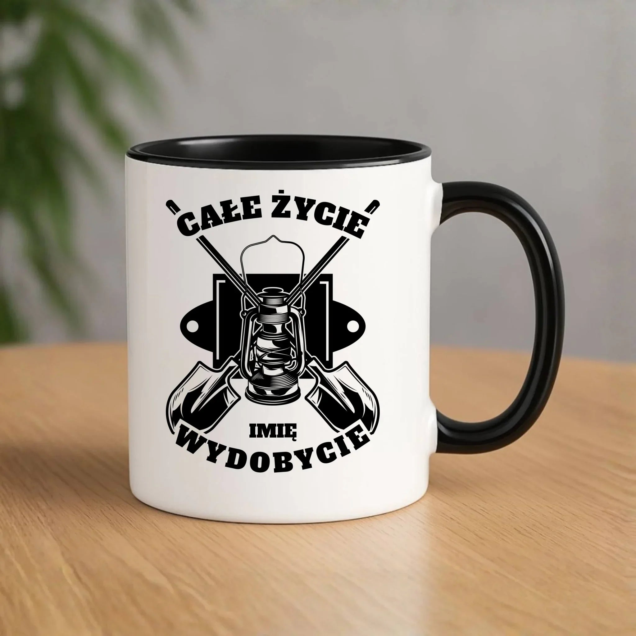 Kubek - prezent dla górnika - Całe życie wydobycie - personalizowany G01 - StoryCups.pl