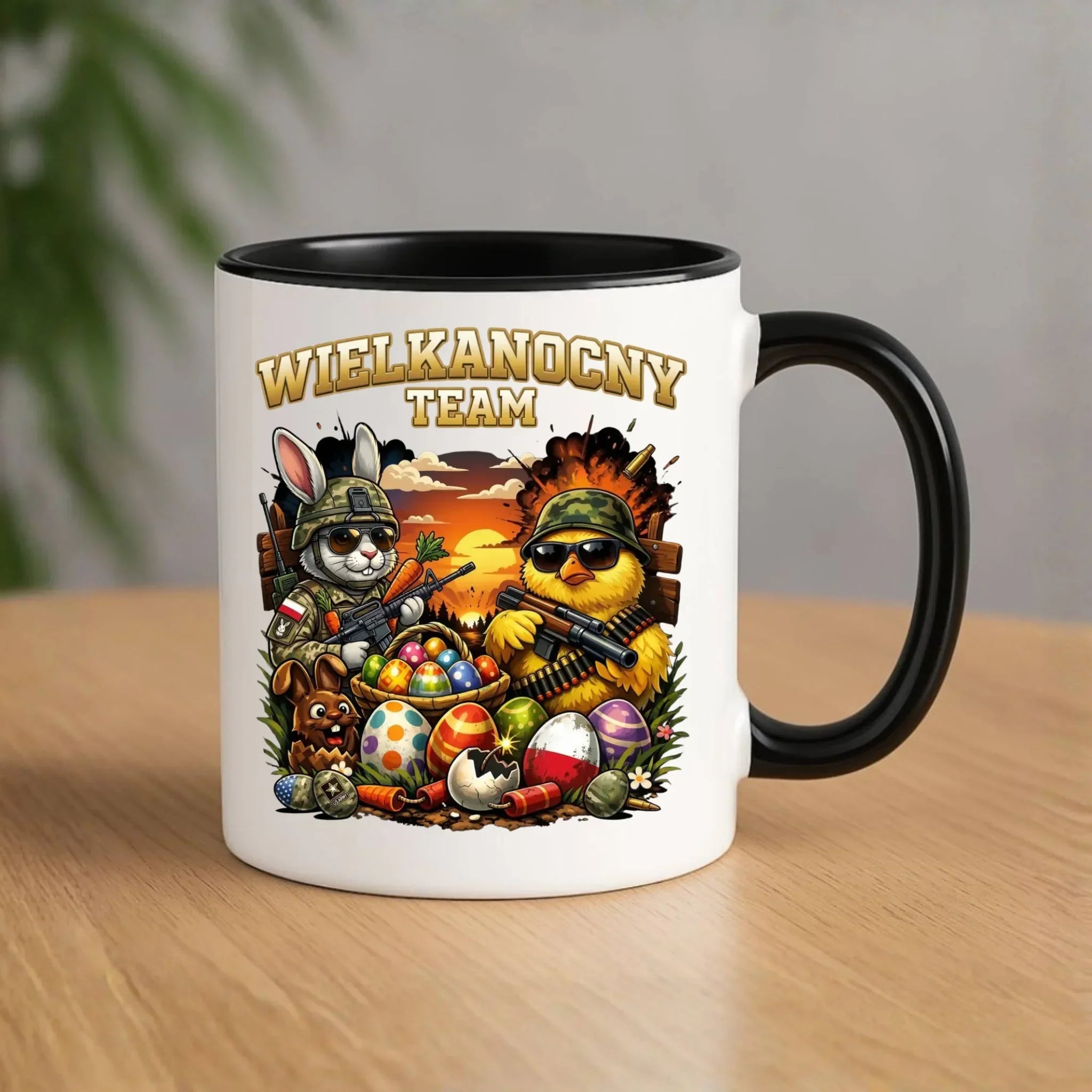 Kubek na Wielkanoc - Kurczak i zając armia Wielkanocny Team WN37 - StoryCups.pl