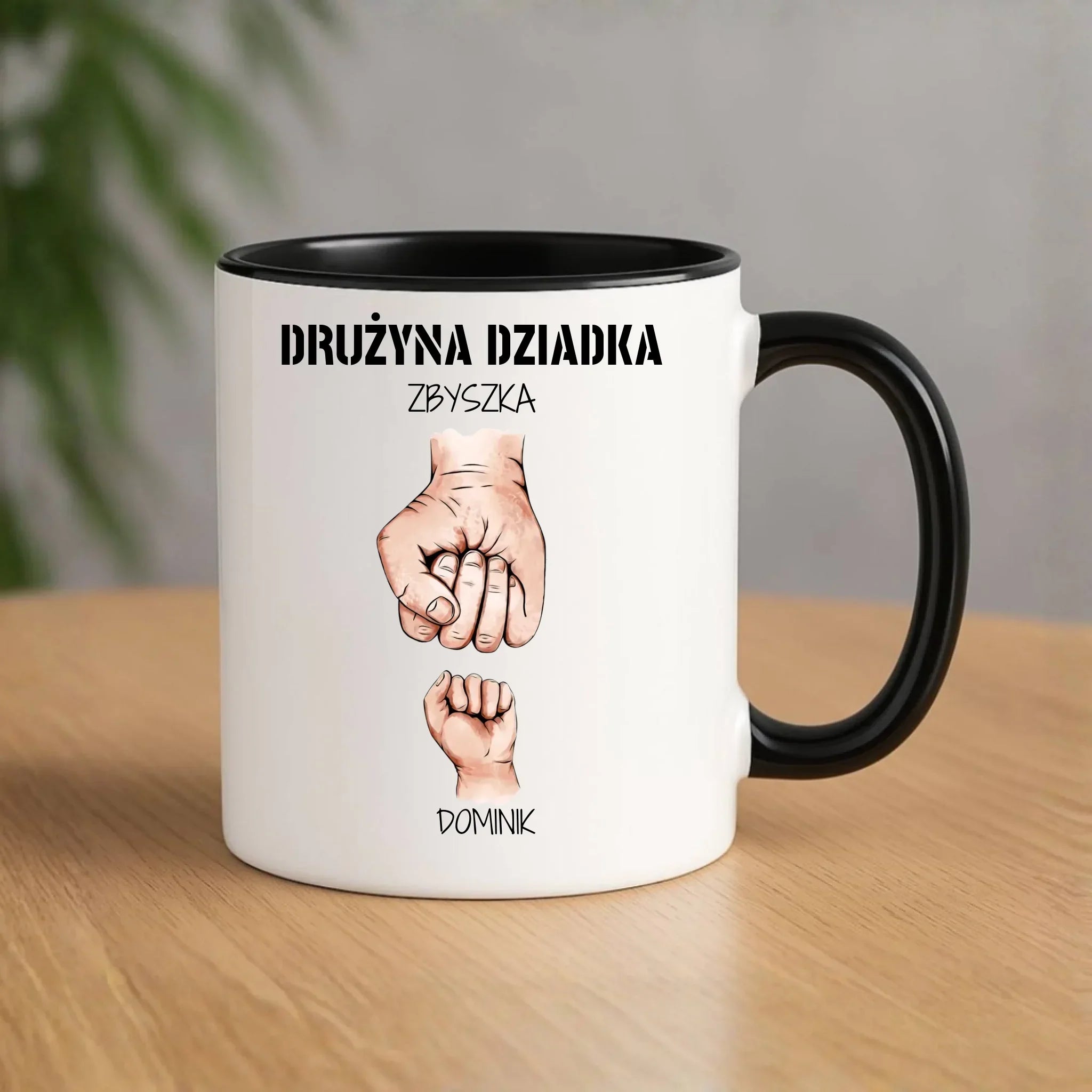 Kubek dla dziadka - Drużyna dziadka 1-6 imion wnuków - personalizowany D07 - StoryCups.pl